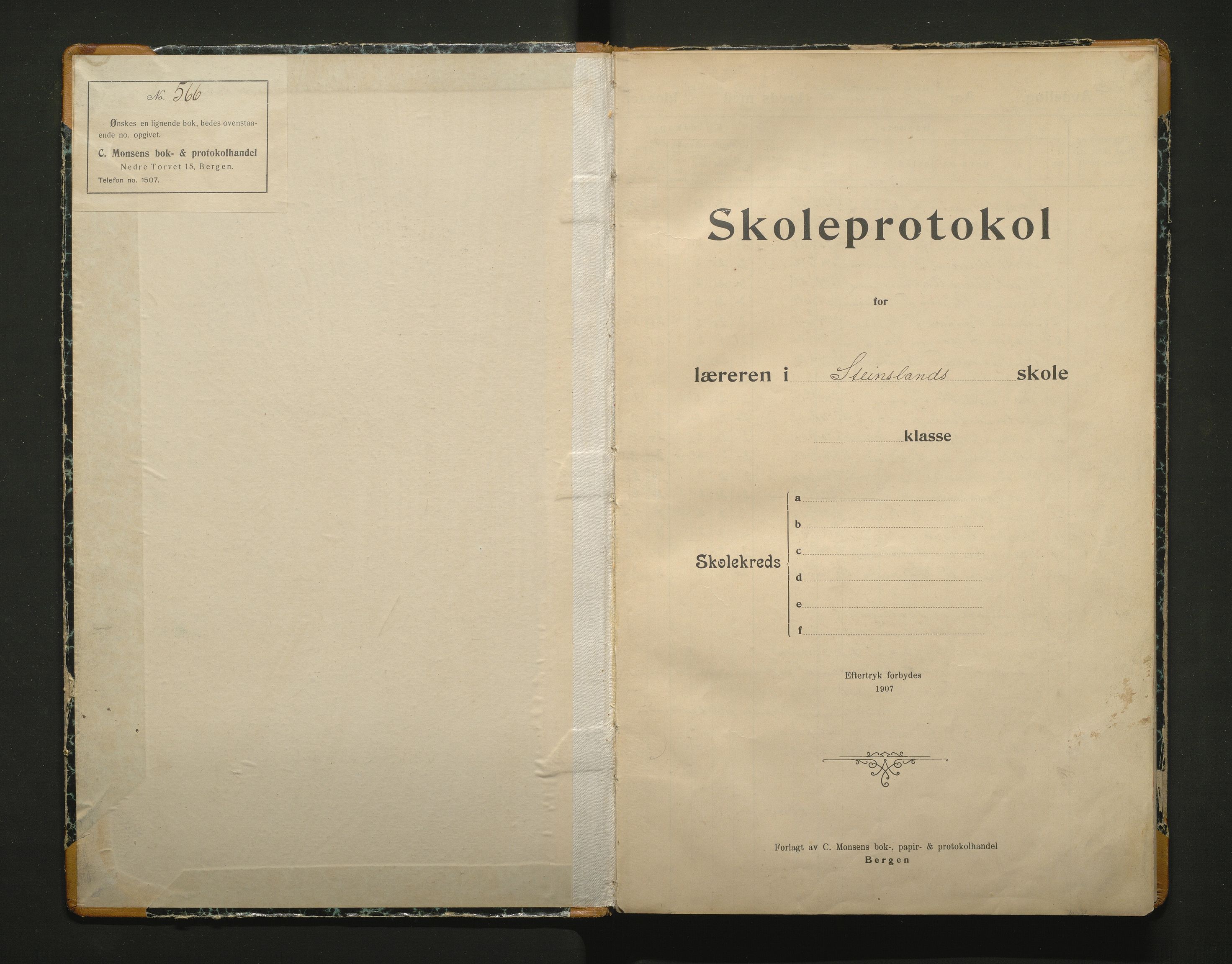 Samnanger kommune. Barneskulane, IKAH/1242-231/F/Fa/L0014: Skuleprotokoll for Steinsland skule, 1912-1953