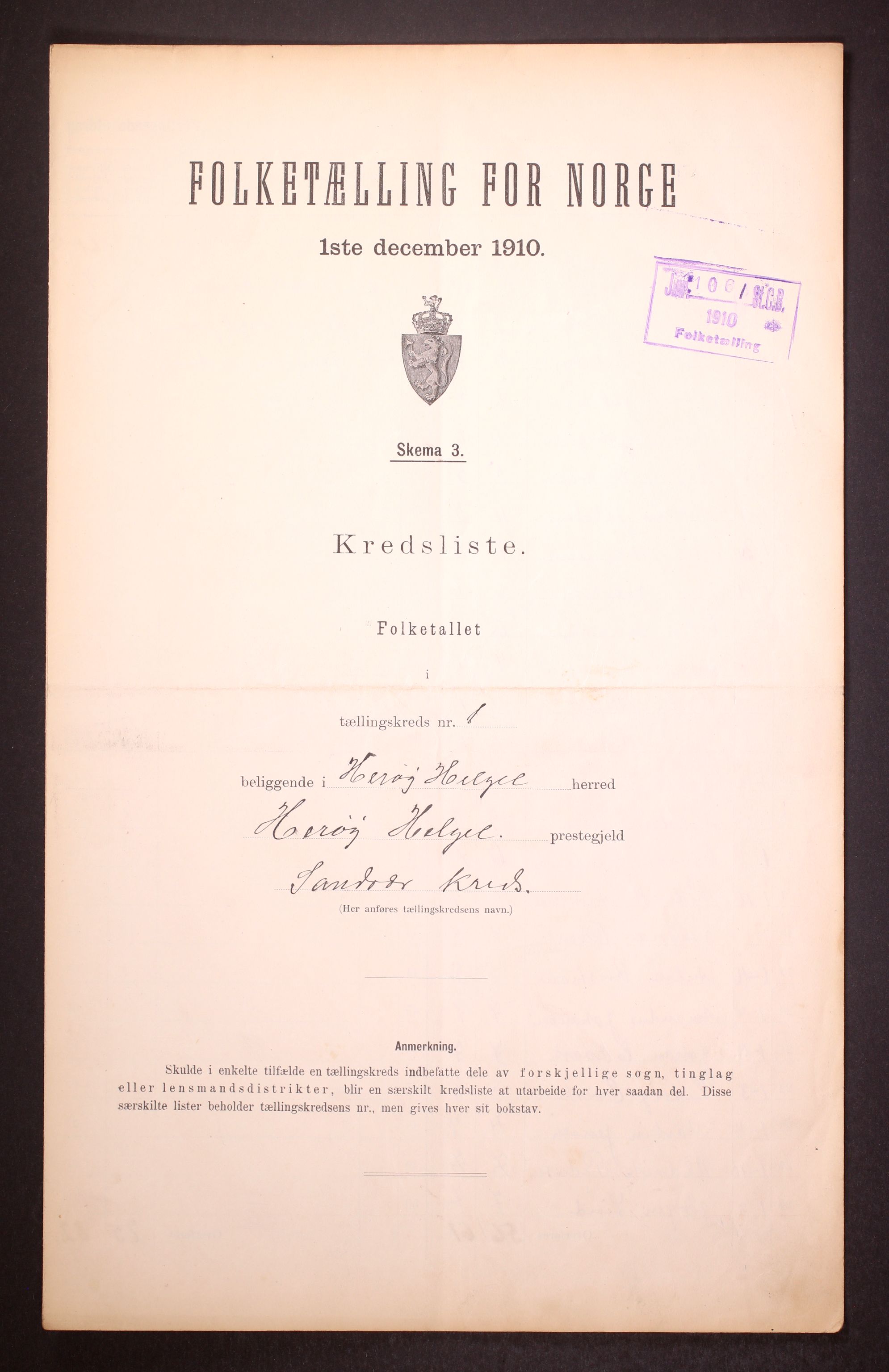 RA, Folketelling 1910 for 1818 Herøy herred, 1910, s. 5
