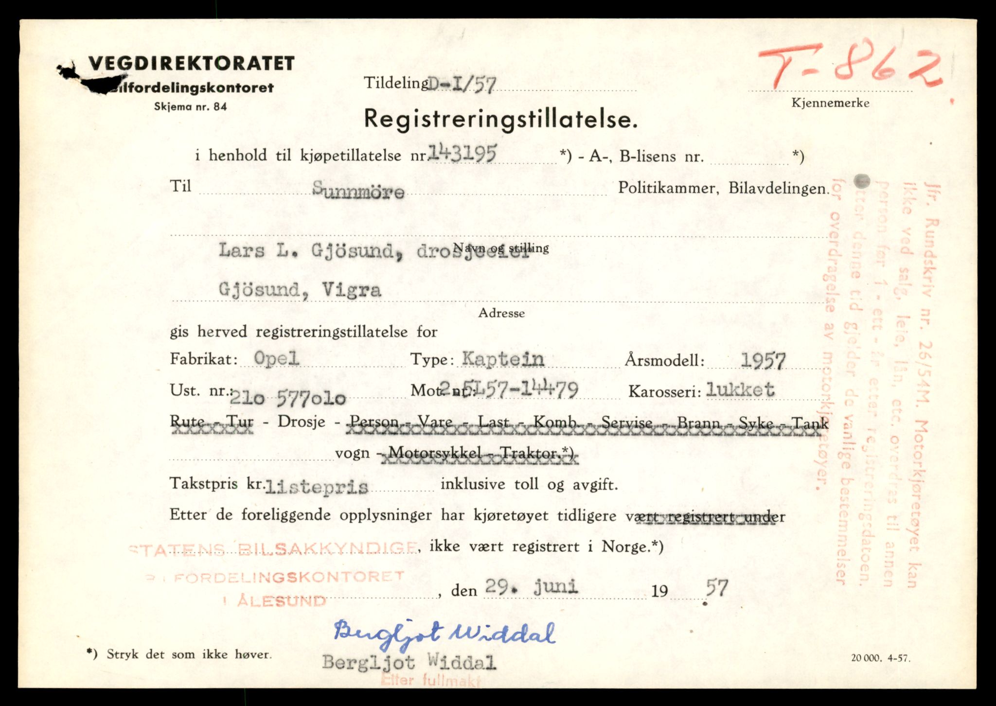 Møre og Romsdal vegkontor - Ålesund trafikkstasjon, SAT/A-4099/F/Fe/L0008: Registreringskort for kjøretøy T 747 - T 894, 1927-1998, s. 2600