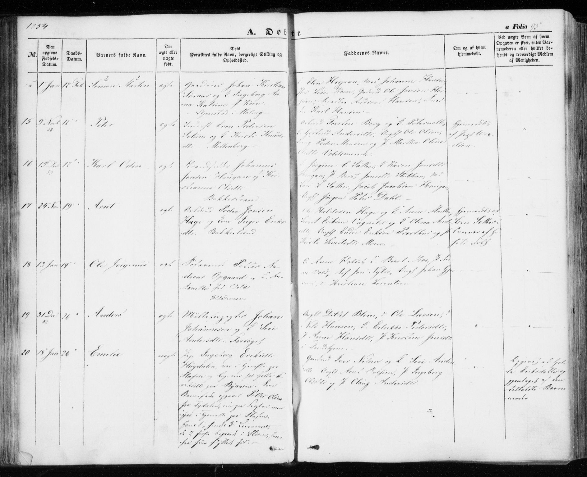 Ministerialprotokoller, klokkerbøker og fødselsregistre - Sør-Trøndelag, SAT/A-1456/606/L0291: Ministerialbok nr. 606A06, 1848-1856, s. 95
