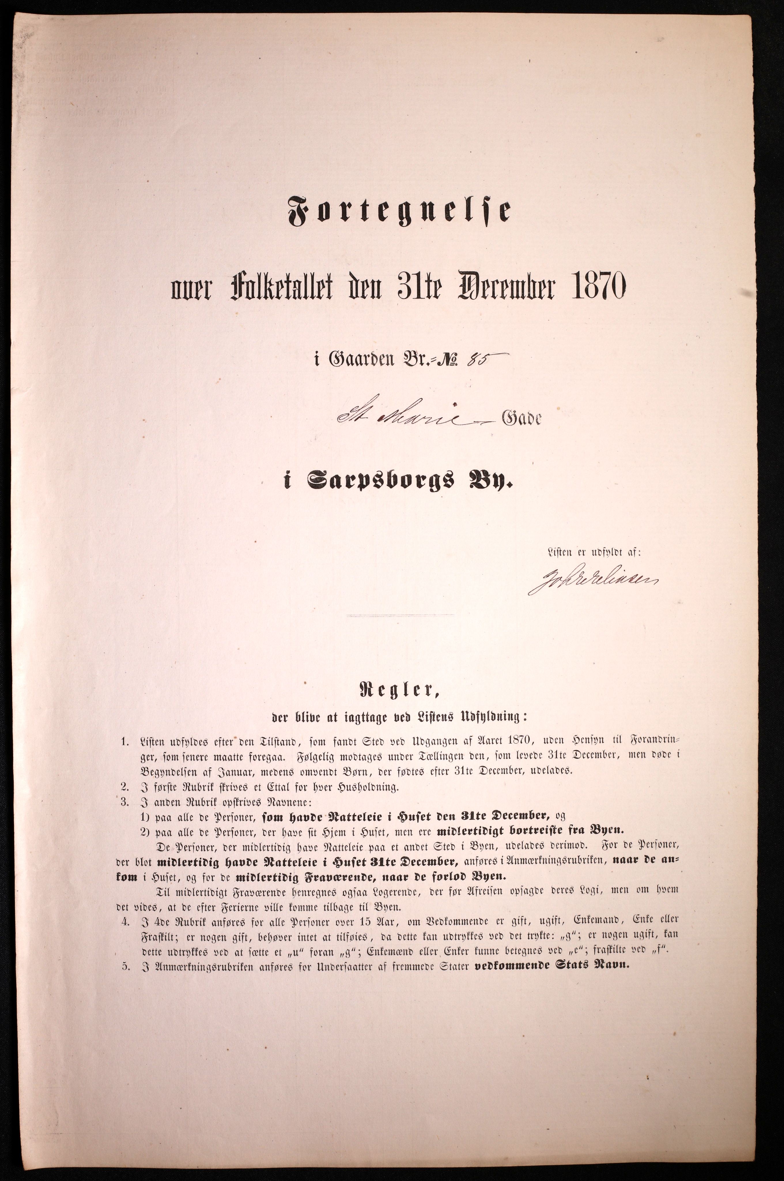 RA, Folketelling 1870 for 0102 Sarpsborg kjøpstad, 1870, s. 439