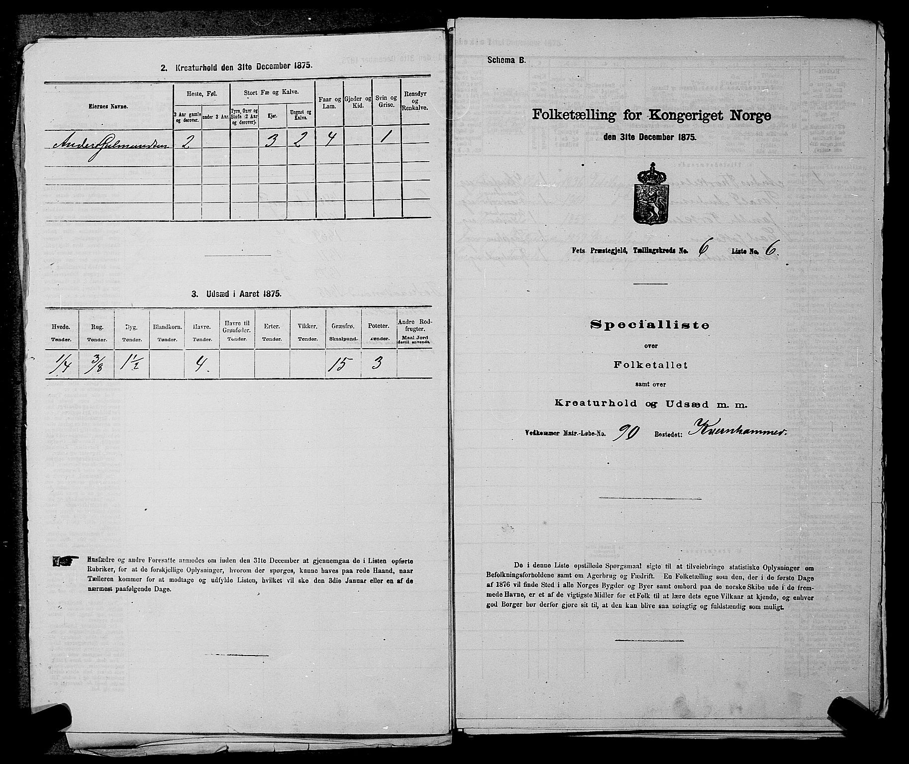 RA, Folketelling 1875 for 0227P Fet prestegjeld, 1875, s. 810