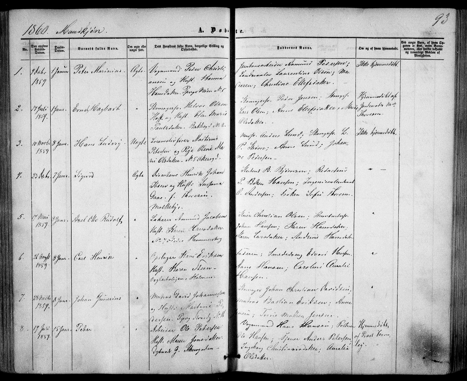 Trefoldighet prestekontor Kirkebøker, AV/SAO-A-10882/F/Fa/L0001: Ministerialbok nr. I 1, 1858-1863, s. 93