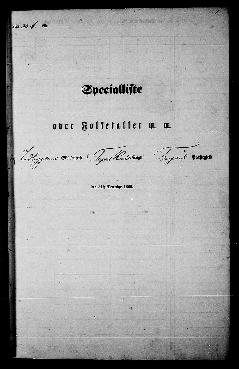 RA, Folketelling 1865 for 0428P Trysil prestegjeld, 1865, s. 17