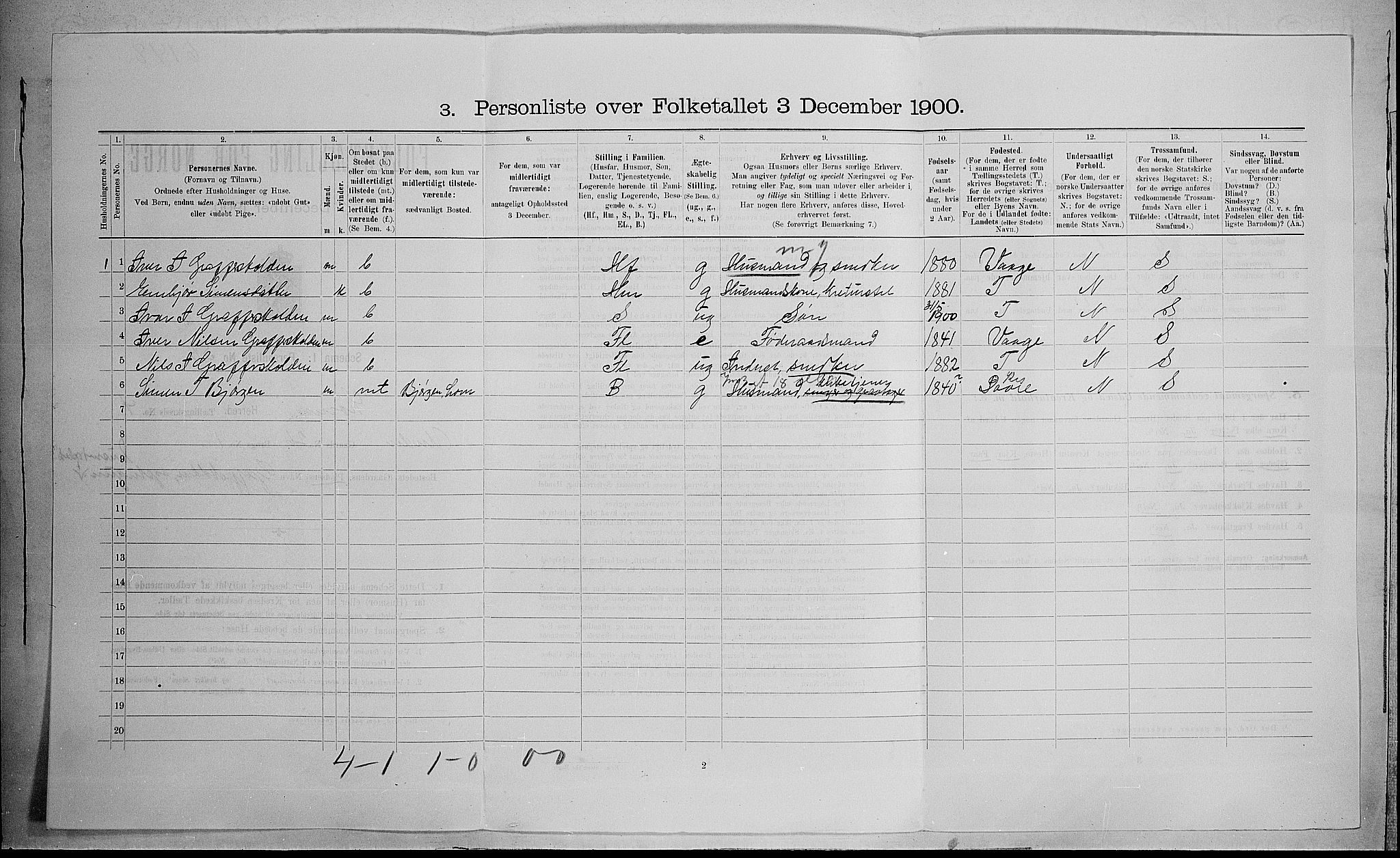 SAH, Folketelling 1900 for 0514 Lom herred, 1900, s. 469