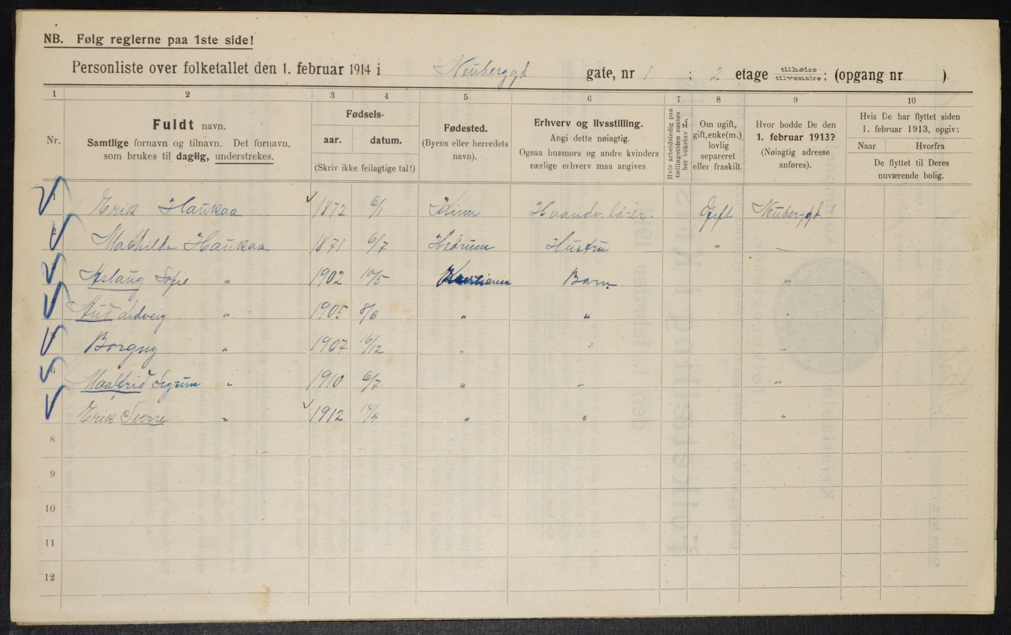 OBA, Kommunal folketelling 1.2.1914 for Kristiania, 1914, s. 69643