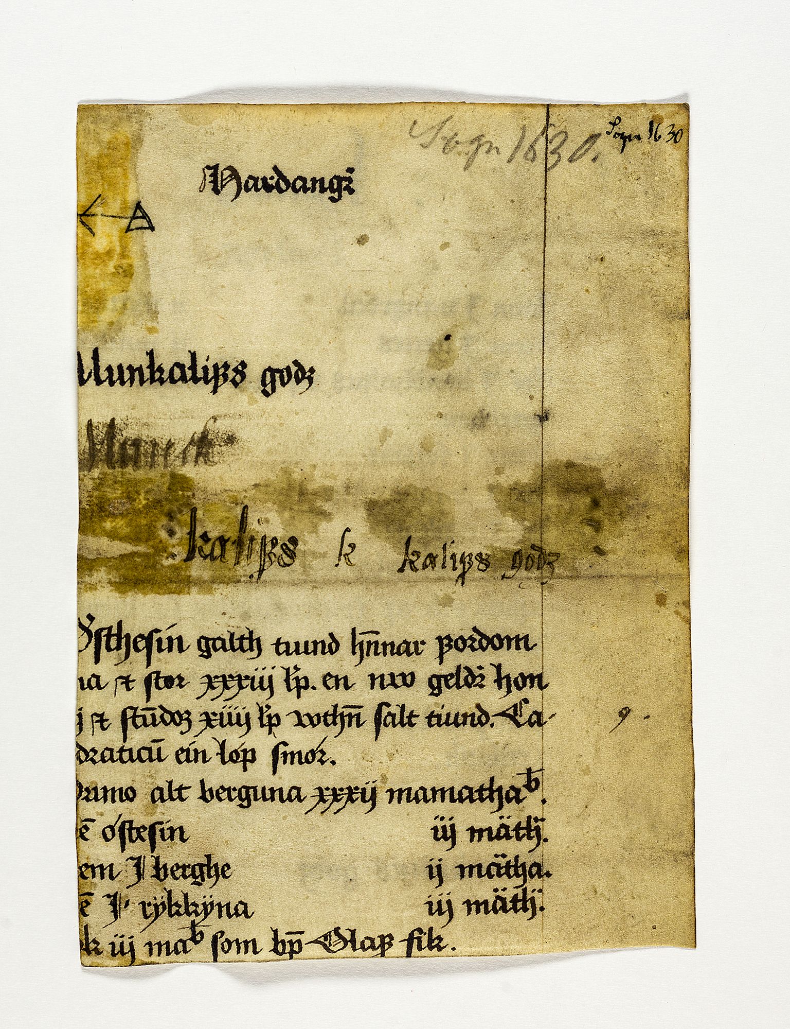 Riksarkivets diplomsamling, AV/RA-EA-5965/F26/L0006: Norrøne membranfragmenter bestand 67-87, 1100-1536, s. 57