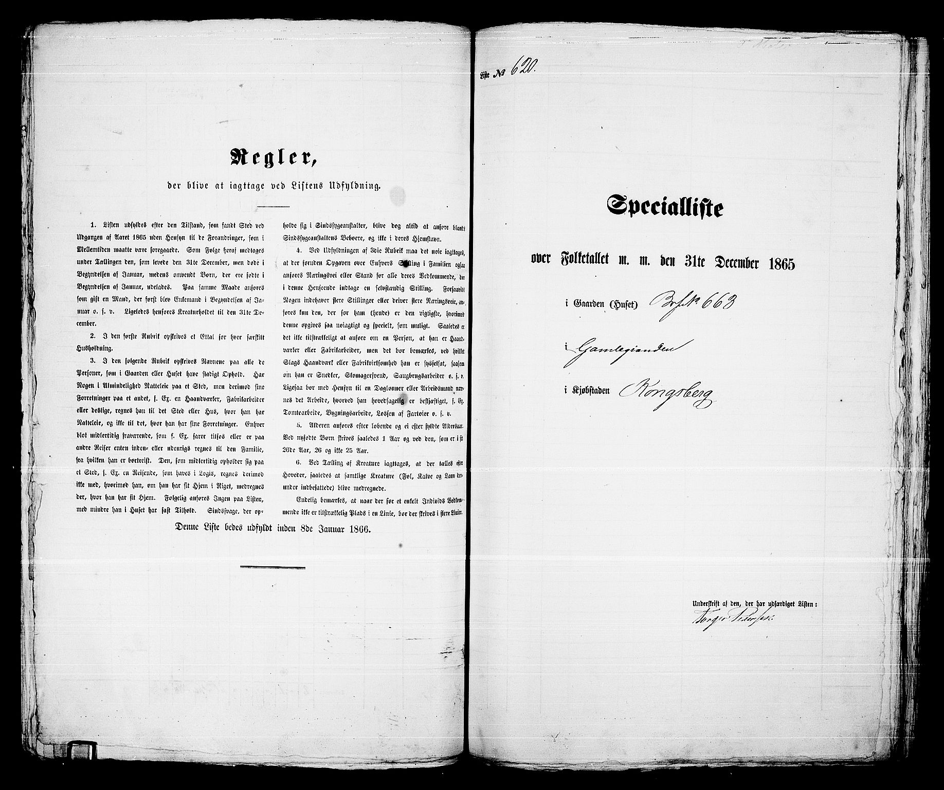 RA, Folketelling 1865 for 0604B Kongsberg prestegjeld, Kongsberg kjøpstad, 1865, s. 1262