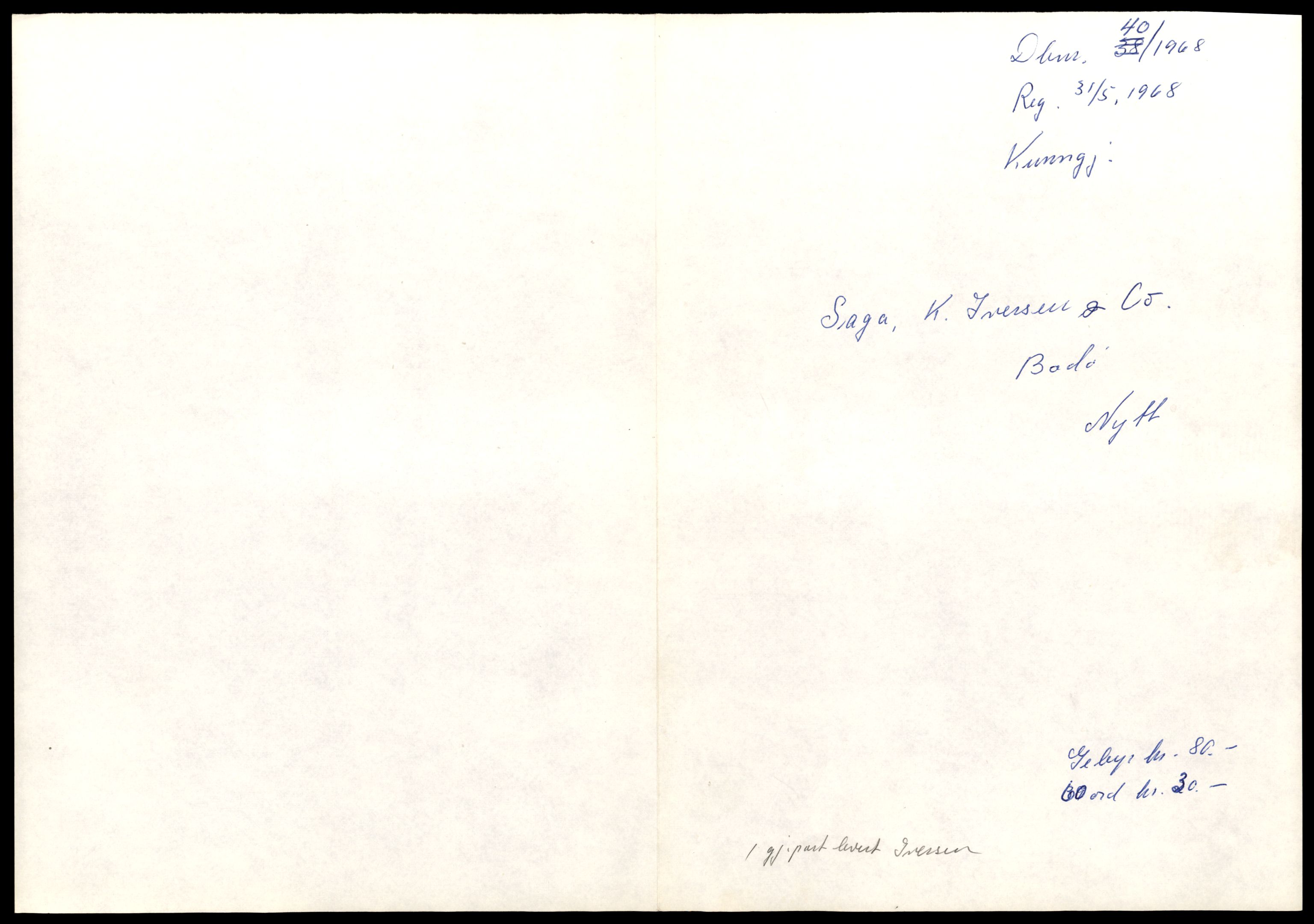 Bodø sorenskriveri, AV/SAT-A-0022/3/J/Jd/Jda/L0016: Bilag, 1968-1969, s. 1