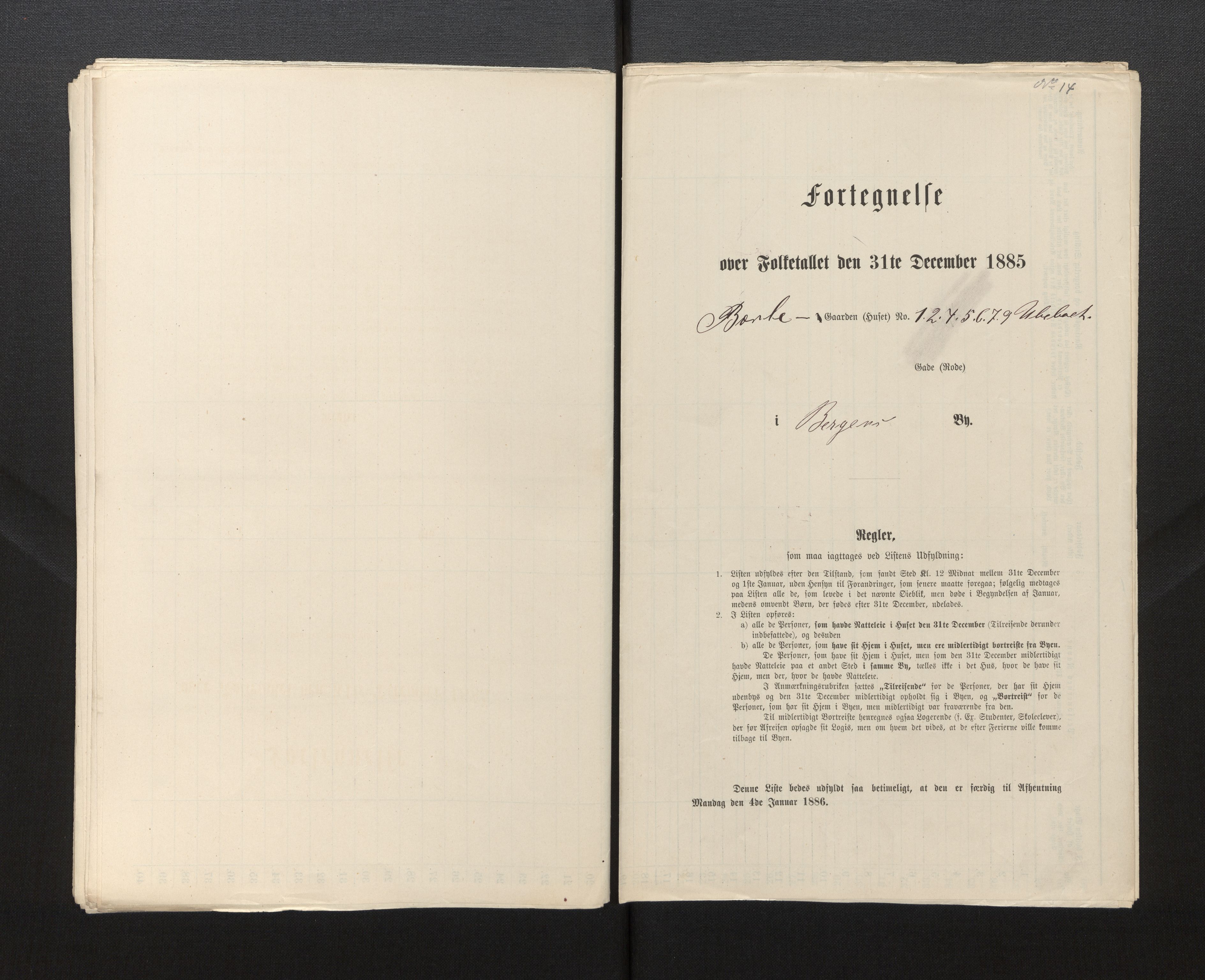 SAB, Folketelling 1885 for 1301 Bergen kjøpstad, 1885, s. 493