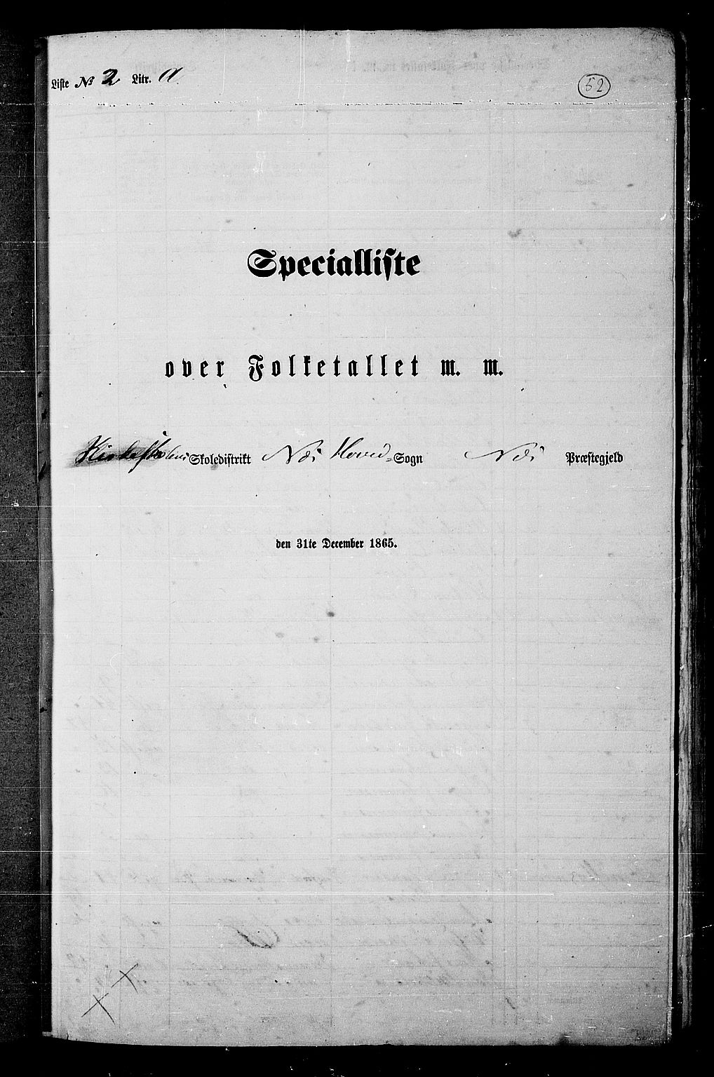 RA, Folketelling 1865 for 0411P Nes prestegjeld, 1865, s. 45