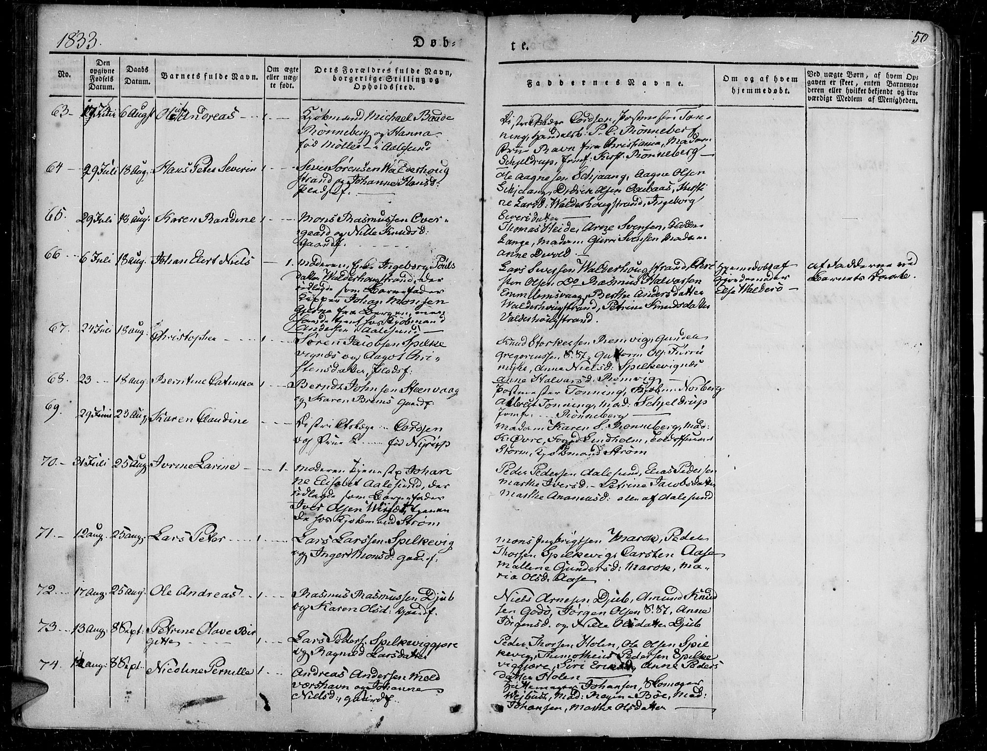 Ministerialprotokoller, klokkerbøker og fødselsregistre - Møre og Romsdal, AV/SAT-A-1454/528/L0395: Ministerialbok nr. 528A06, 1828-1839, s. 50