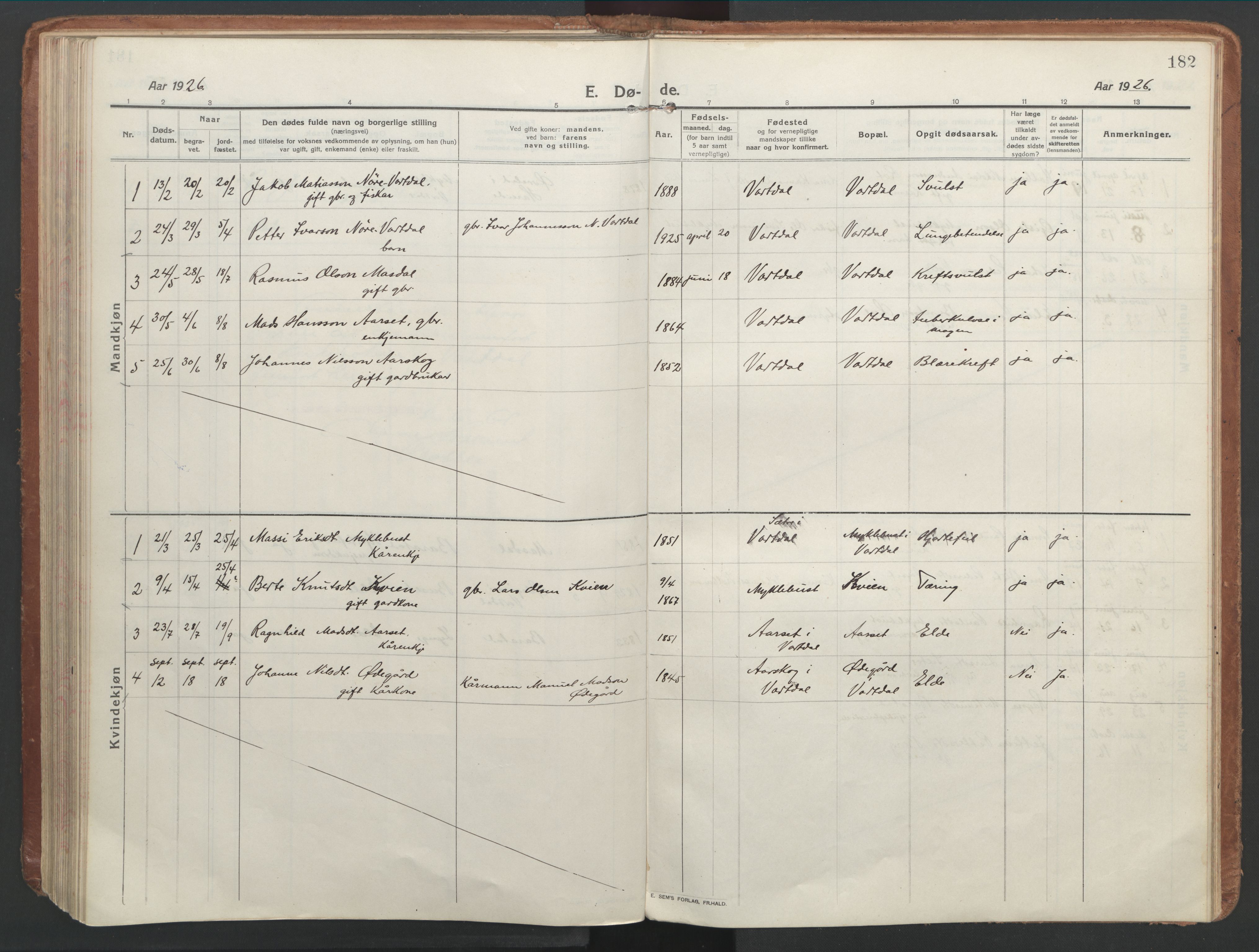 Ministerialprotokoller, klokkerbøker og fødselsregistre - Møre og Romsdal, AV/SAT-A-1454/514/L0200: Ministerialbok nr. 514A02, 1913-1943, s. 182