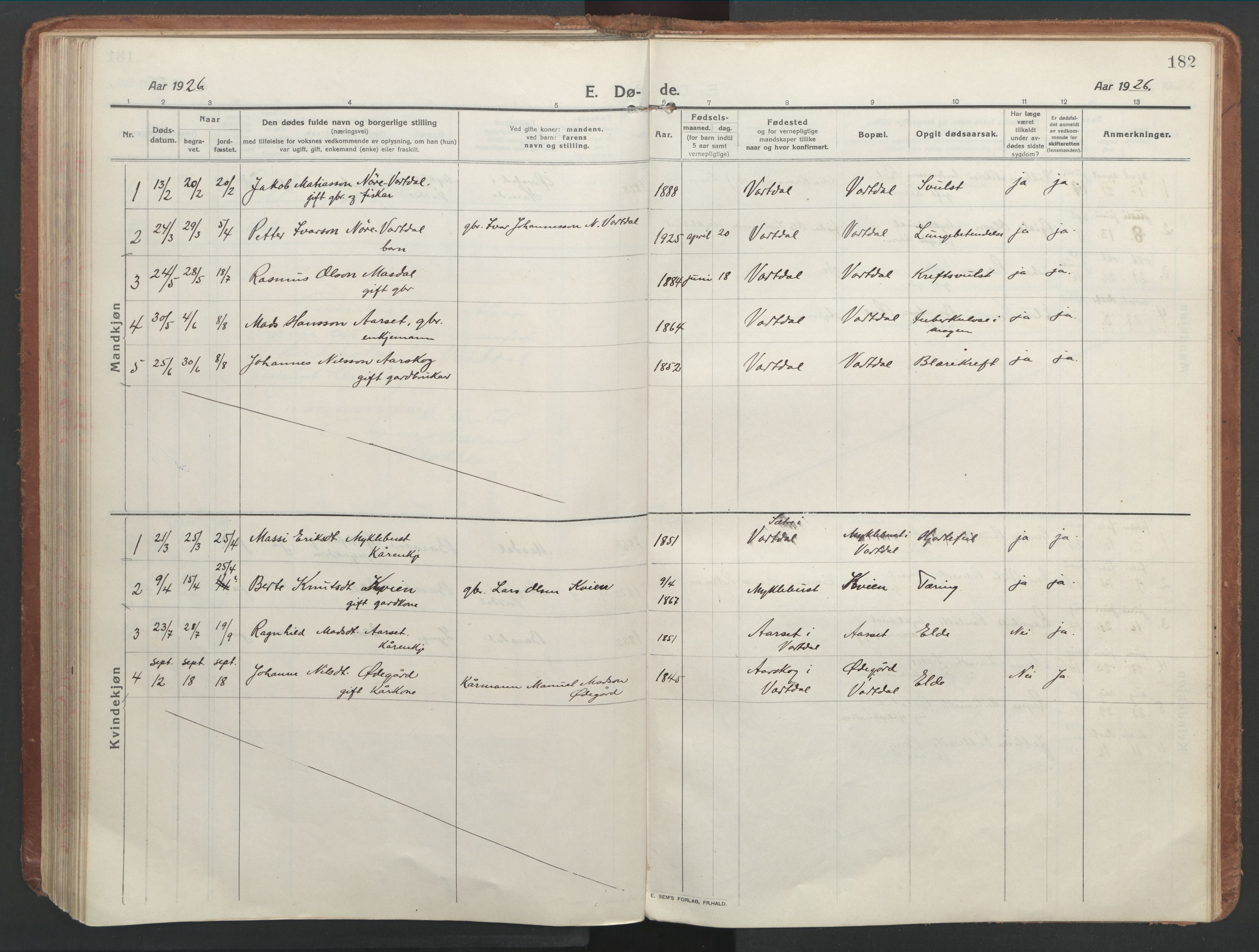 Ministerialprotokoller, klokkerbøker og fødselsregistre - Møre og Romsdal, SAT/A-1454/514/L0200: Ministerialbok nr. 514A02, 1913-1943, s. 182