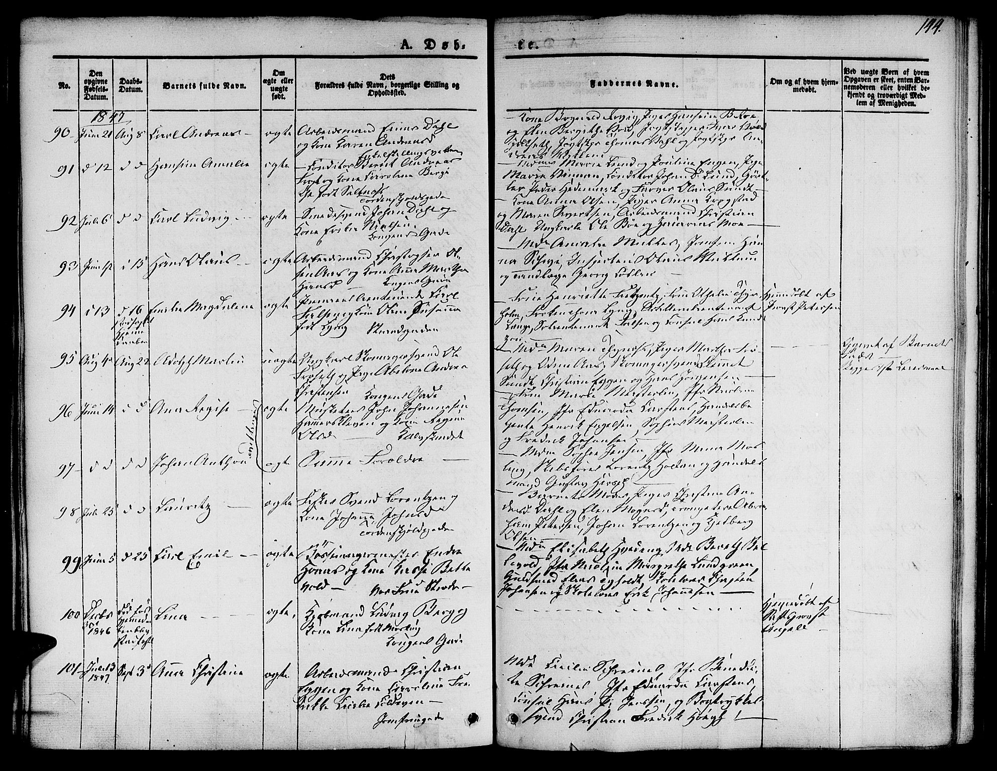 Ministerialprotokoller, klokkerbøker og fødselsregistre - Sør-Trøndelag, SAT/A-1456/601/L0048: Ministerialbok nr. 601A16, 1840-1847, s. 144