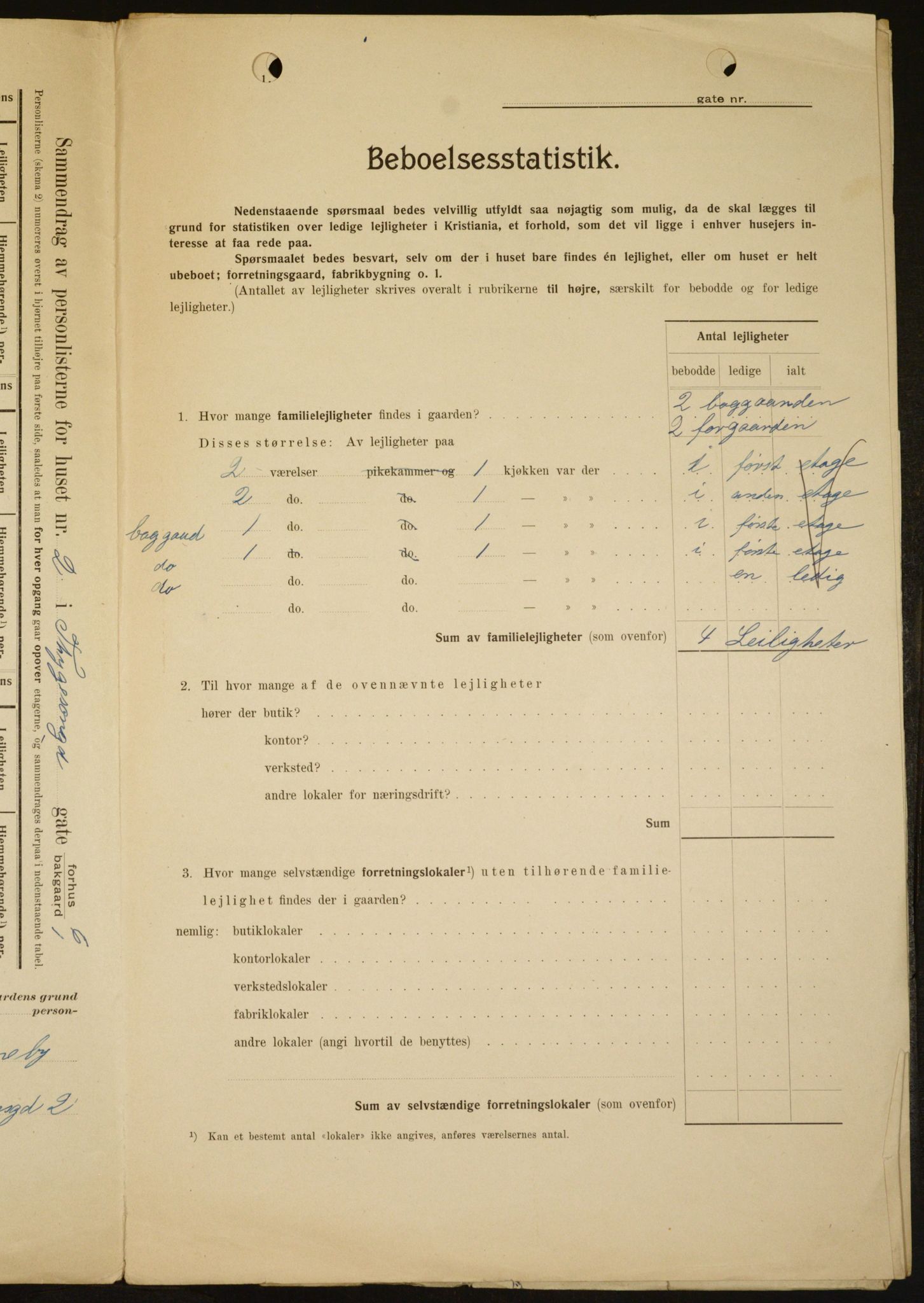 OBA, Kommunal folketelling 1.2.1909 for Kristiania kjøpstad, 1909, s. 100949