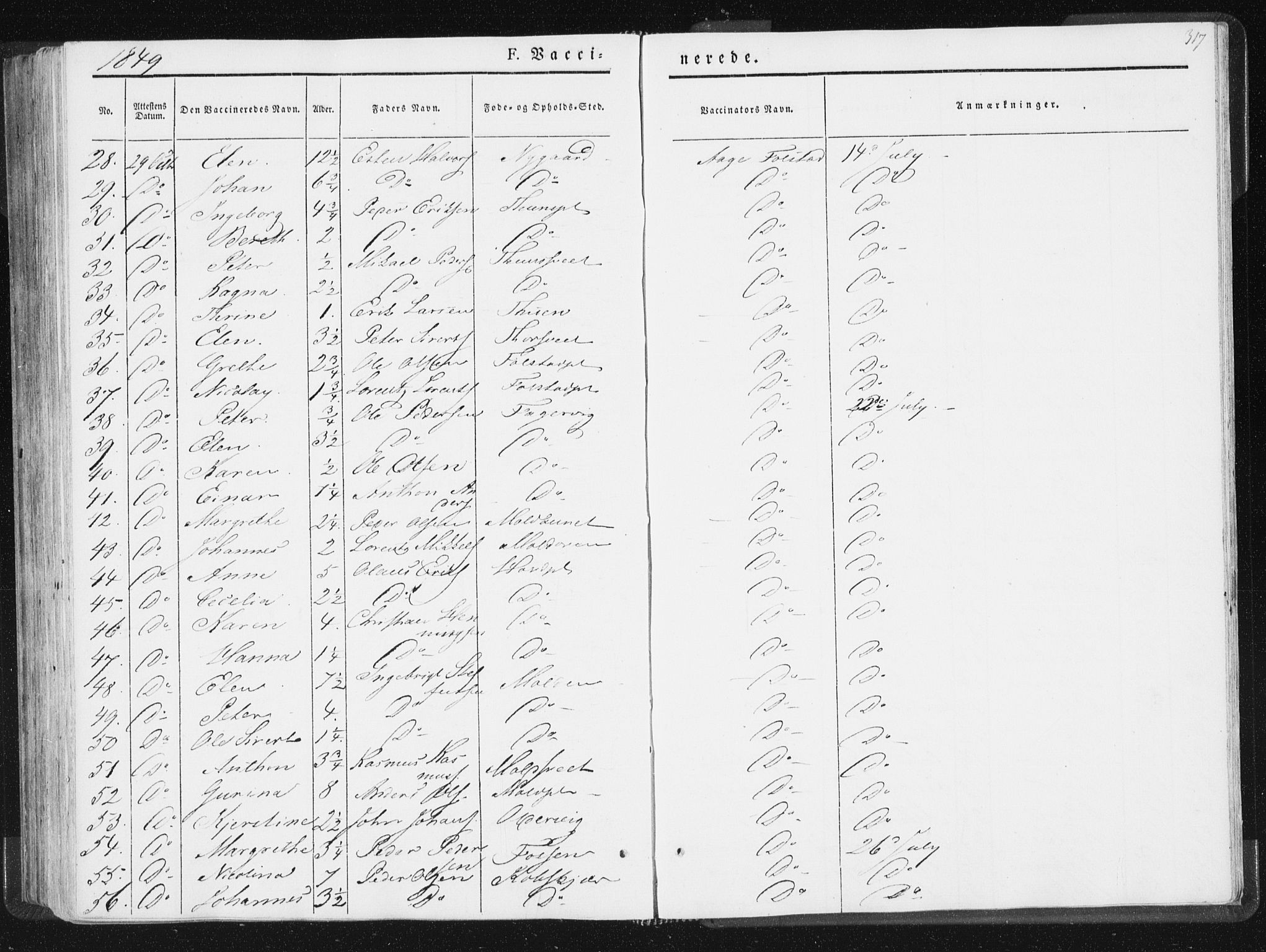 Ministerialprotokoller, klokkerbøker og fødselsregistre - Nord-Trøndelag, AV/SAT-A-1458/744/L0418: Ministerialbok nr. 744A02, 1843-1866, s. 317