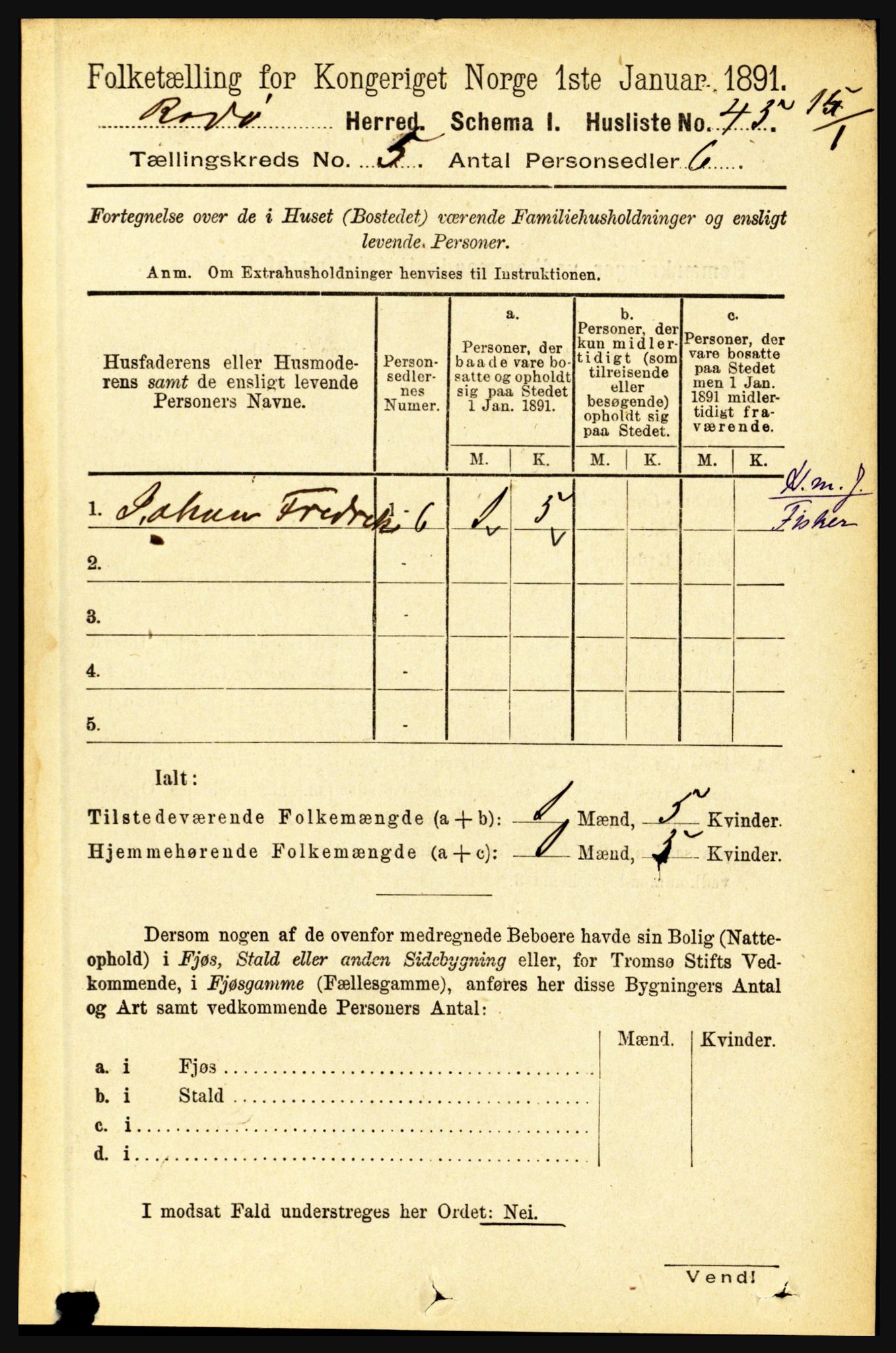 RA, Folketelling 1891 for 1836 Rødøy herred, 1891, s. 2391