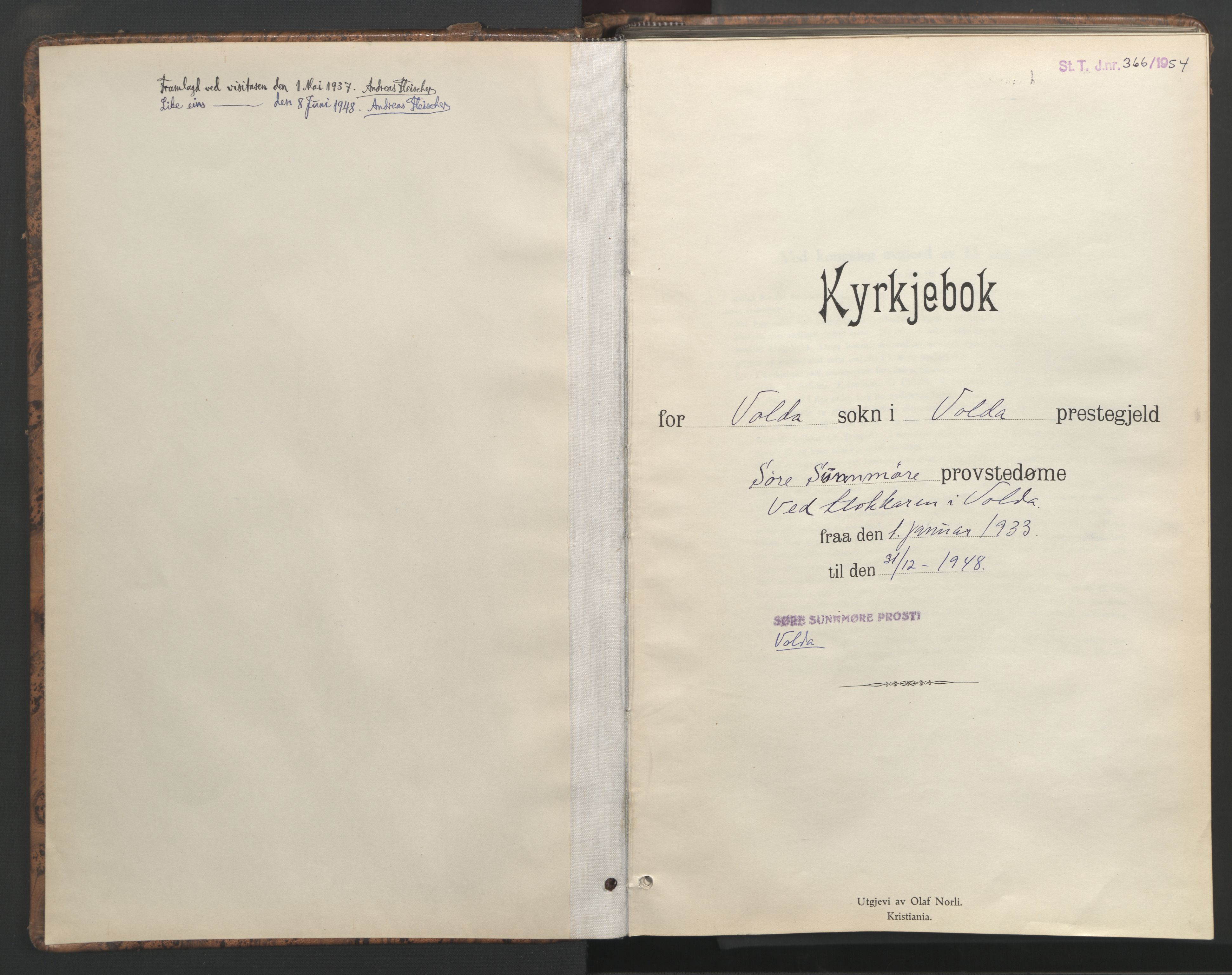 Ministerialprotokoller, klokkerbøker og fødselsregistre - Møre og Romsdal, SAT/A-1454/511/L0161: Klokkerbok nr. 511C07, 1933-1948