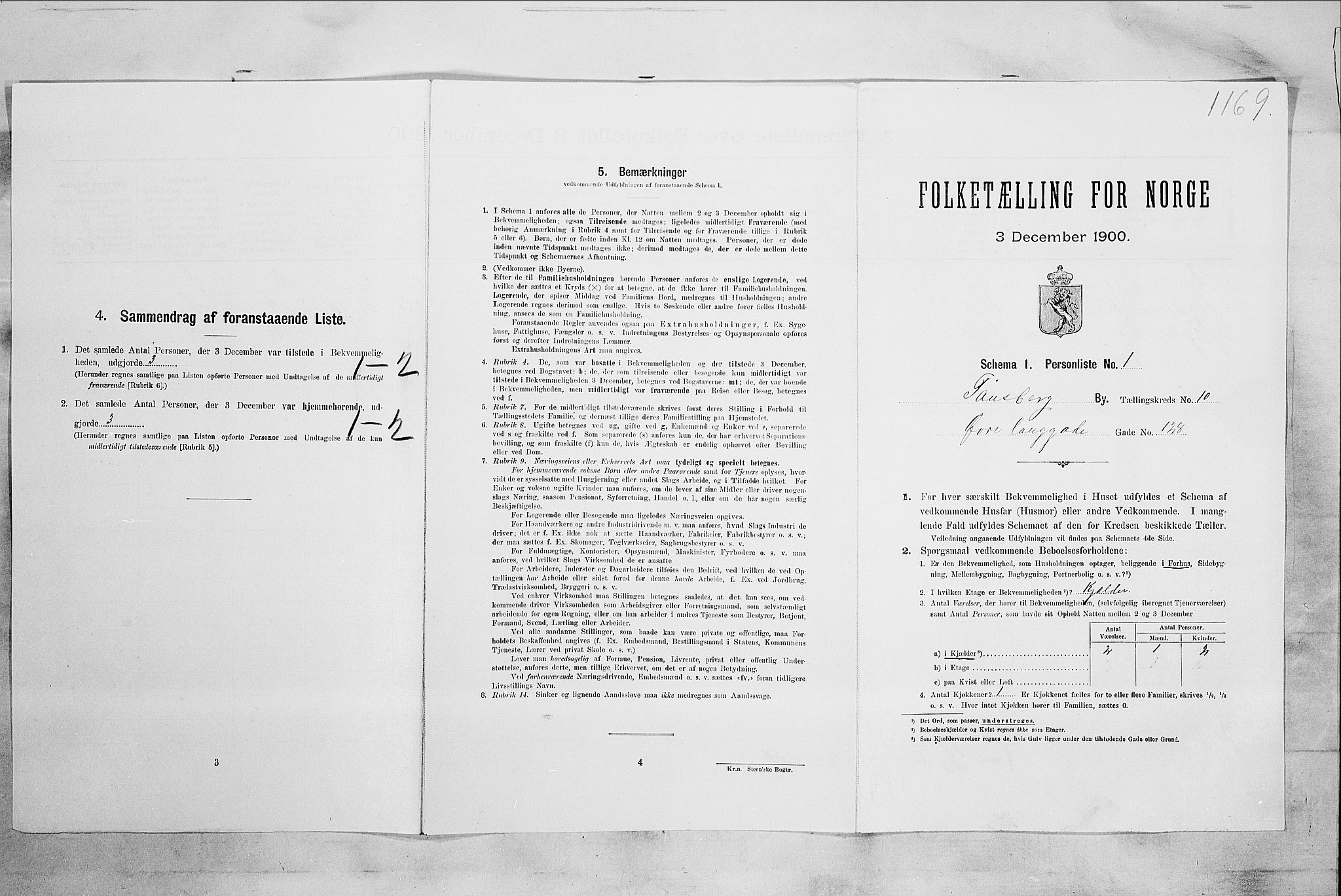 RA, Folketelling 1900 for 0705 Tønsberg kjøpstad, 1900, s. 1516