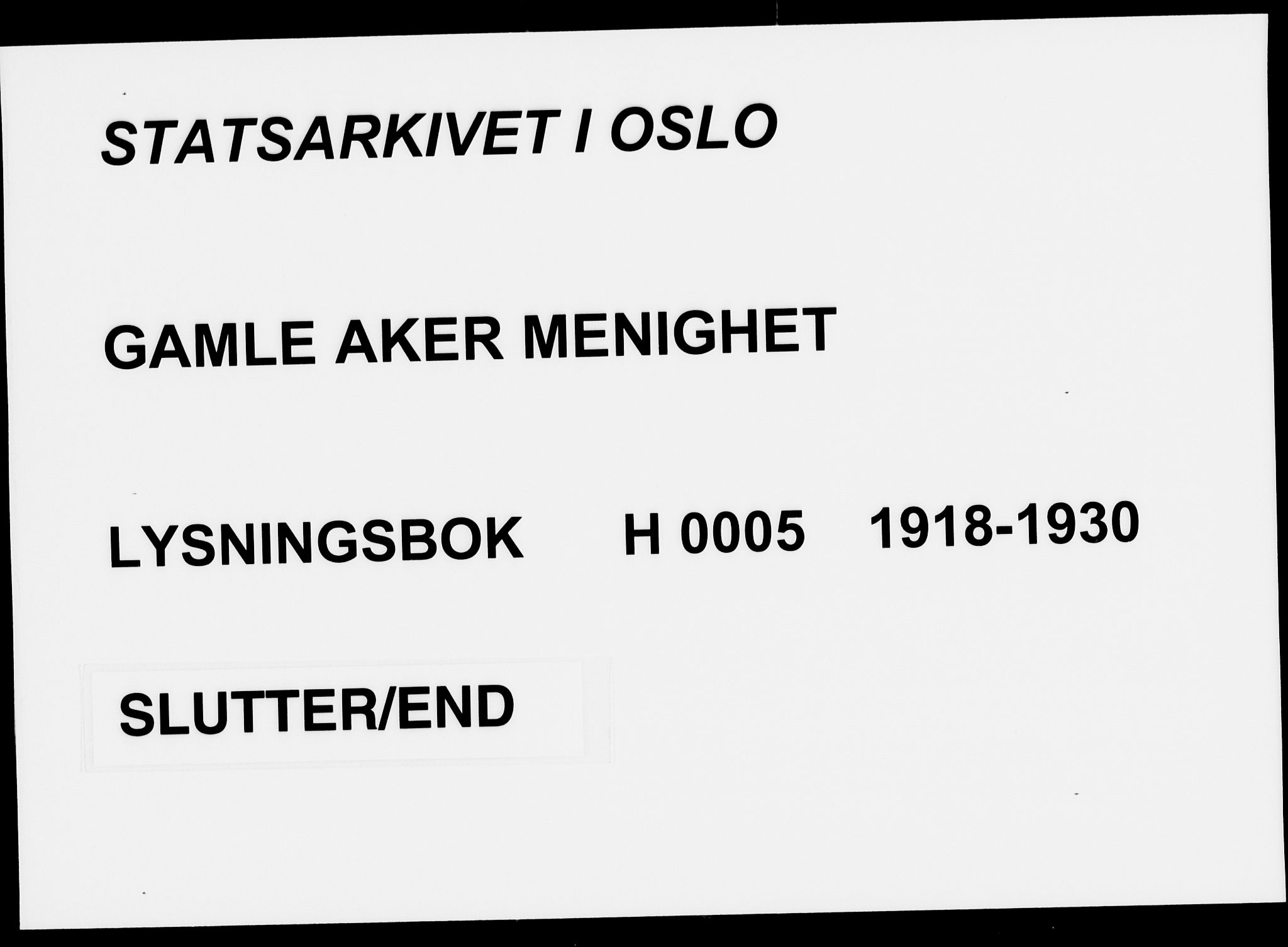 Gamle Aker prestekontor Kirkebøker, AV/SAO-A-10617a/H/L0005: Lysningsprotokoll nr. 5, 1918-1930