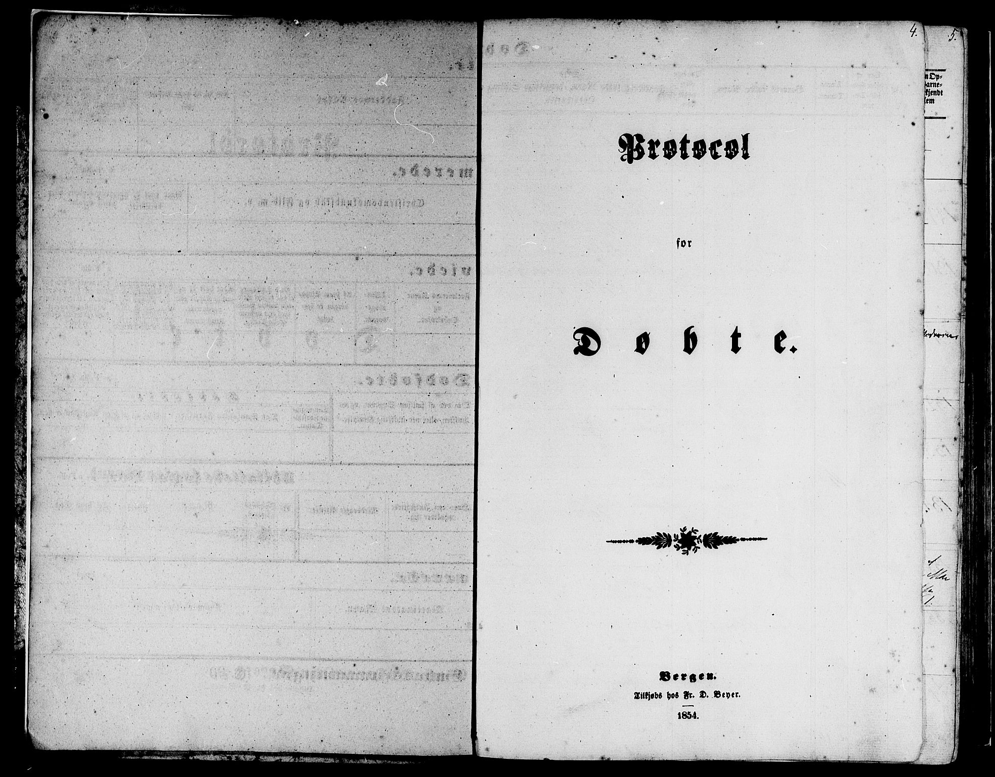 Domkirken sokneprestembete, SAB/A-74801/H/Hab/L0011: Klokkerbok nr. B 4, 1856-1862, s. 4