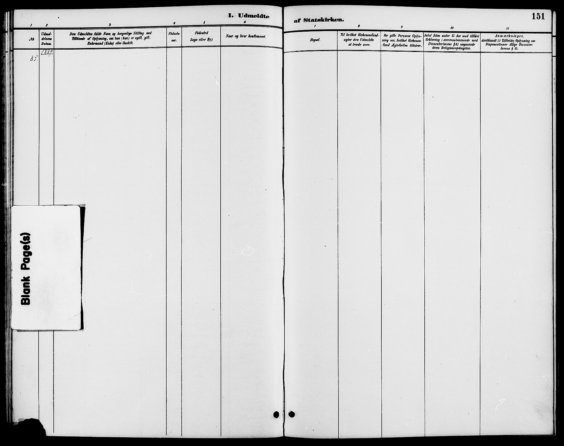 Gjerstad sokneprestkontor, AV/SAK-1111-0014/F/Fb/Fbb/L0004: Klokkerbok nr. B 4, 1890-1910, s. 151