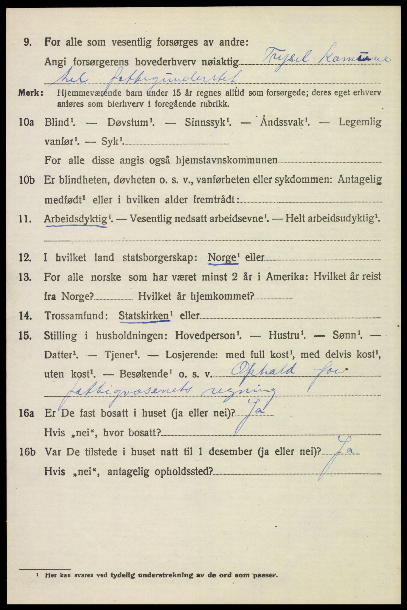 SAH, Folketelling 1920 for 0428 Trysil herred, 1920, s. 3098