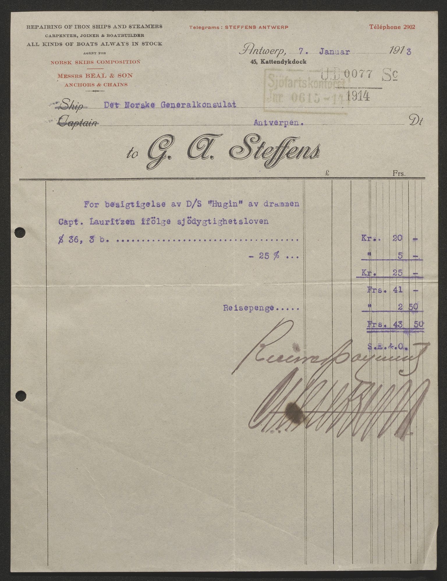 Sjøfartsdirektoratet med forløpere, skipsmapper slettede skip, RA/S-4998/F/Fa/L0519: --, 1850-1922, s. 242