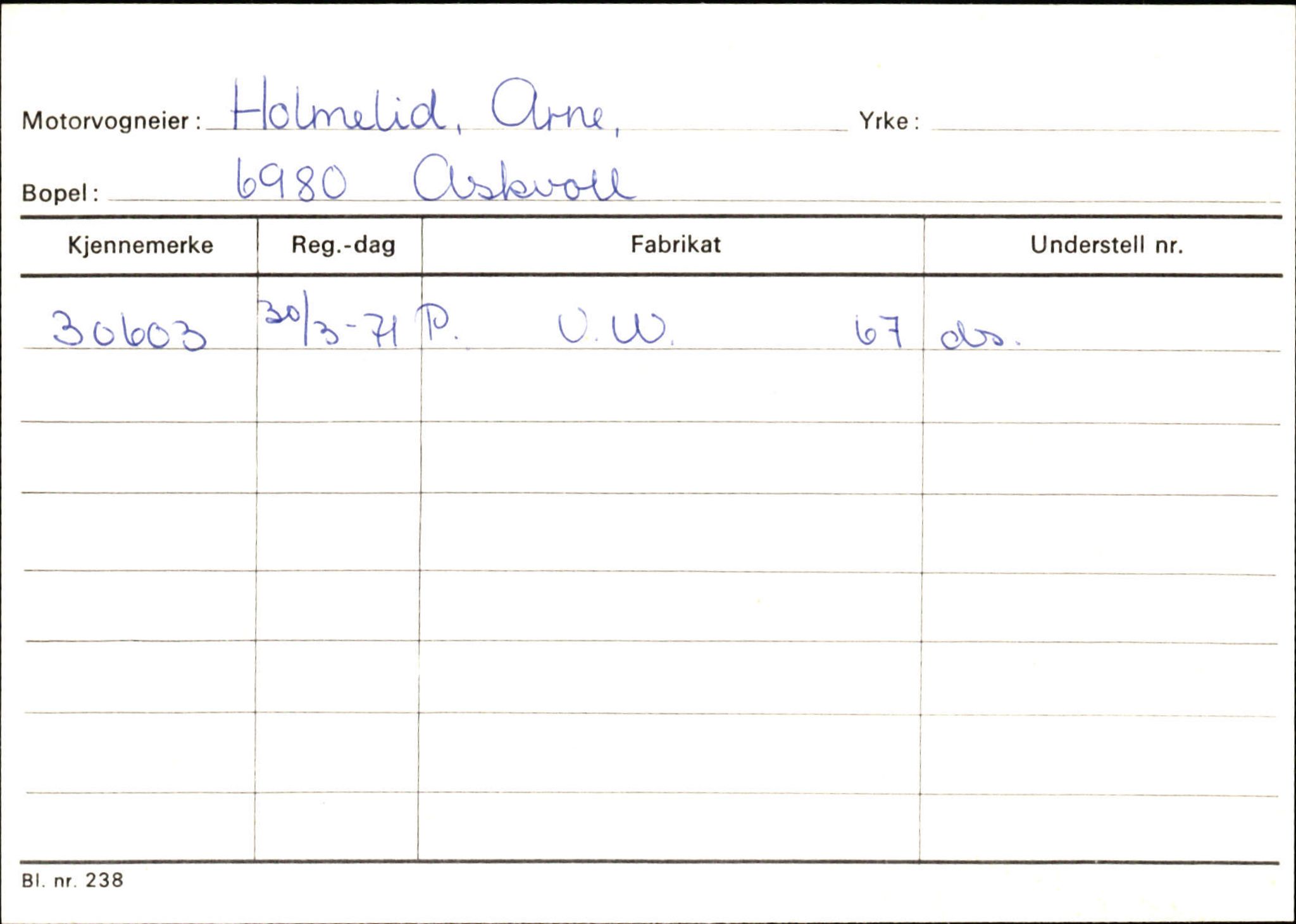 Statens vegvesen, Sogn og Fjordane vegkontor, AV/SAB-A-5301/4/F/L0132: Eigarregister Askvoll A-Å. Balestrand A-Å, 1945-1975, s. 582