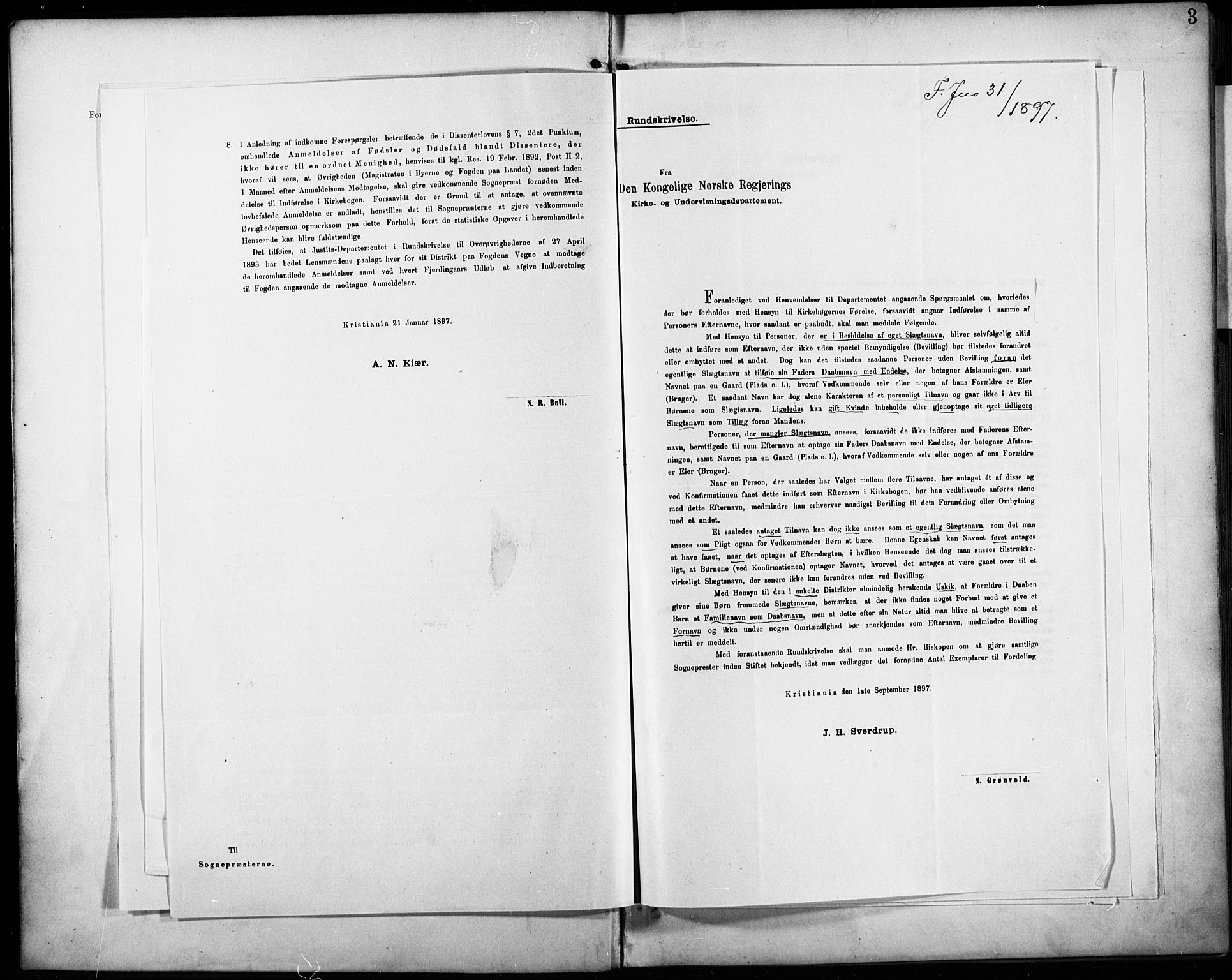 Fiskum kirkebøker, AV/SAKO-A-15/F/Fa/L0003: Ministerialbok nr. 3, 1890-1905, s. 3