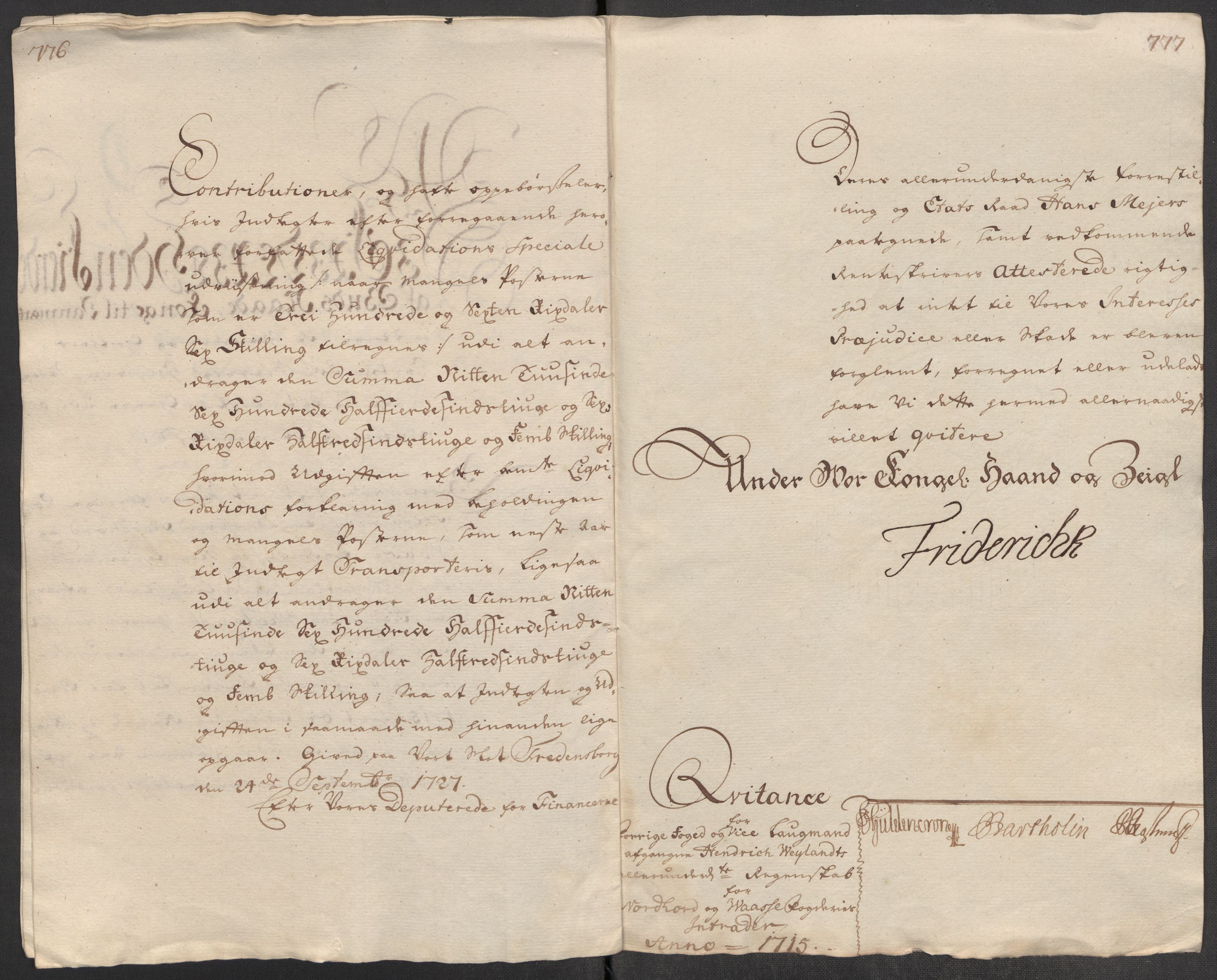 Rentekammeret inntil 1814, Reviderte regnskaper, Fogderegnskap, RA/EA-4092/R51/L3198: Fogderegnskap Nordhordland og Voss, 1715, s. 20