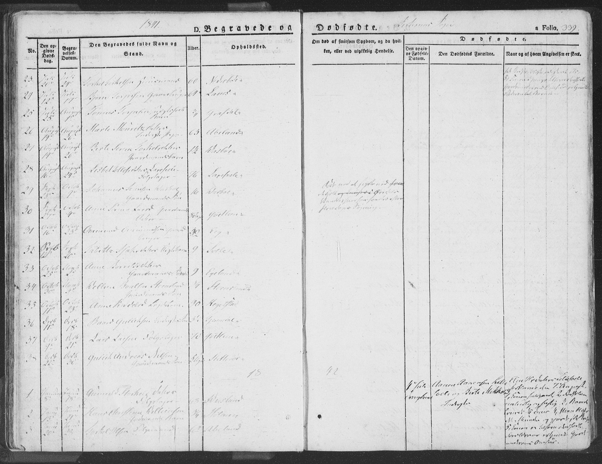 Helleland sokneprestkontor, SAST/A-101810: Ministerialbok nr. A 6.2, 1834-1863, s. 339