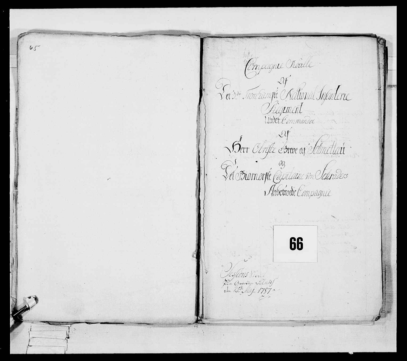 Generalitets- og kommissariatskollegiet, Det kongelige norske kommissariatskollegium, RA/EA-5420/E/Eh/L0088: 3. Trondheimske nasjonale infanteriregiment, 1780-1789, s. 338