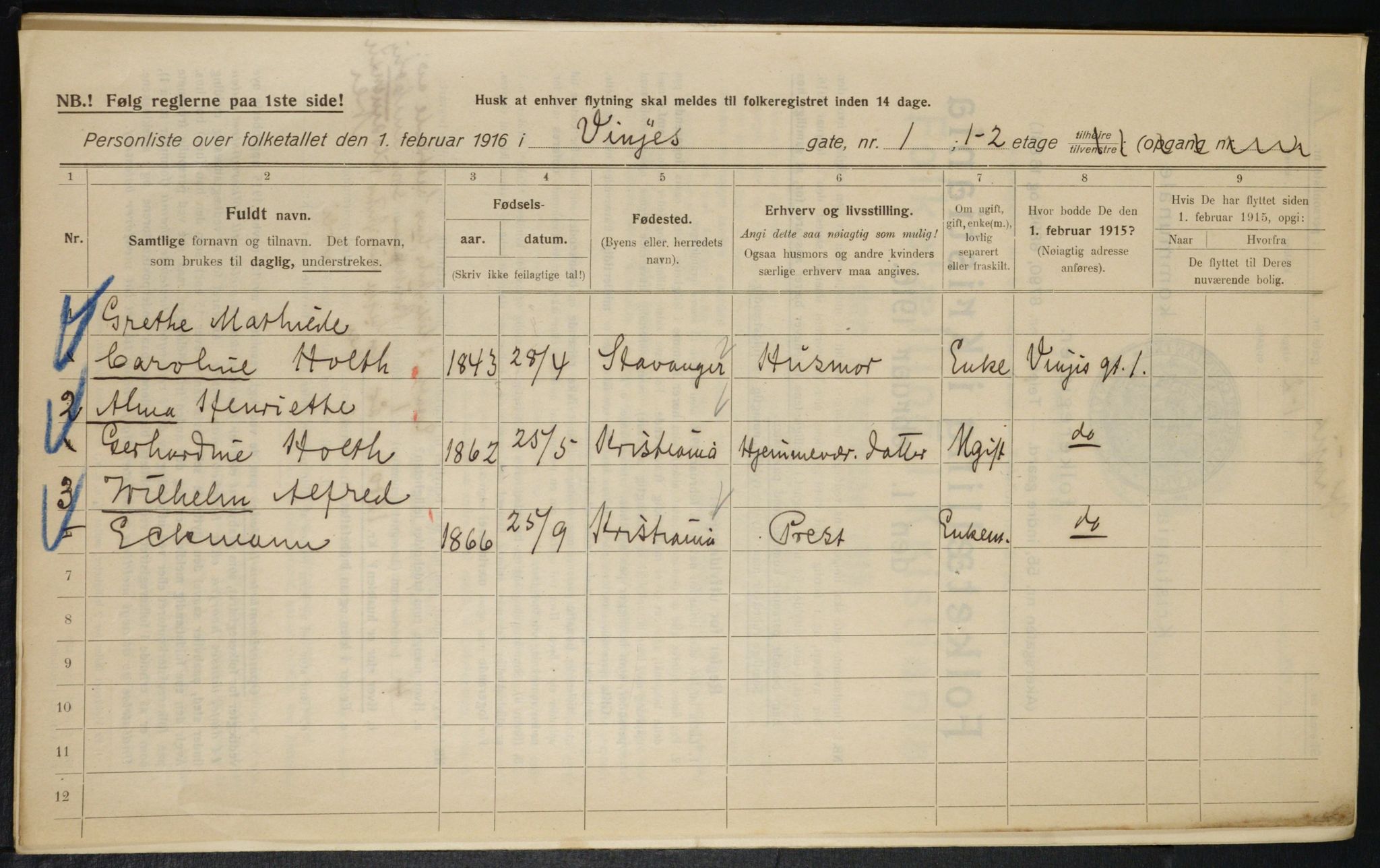 OBA, Kommunal folketelling 1.2.1916 for Kristiania, 1916, s. 127392