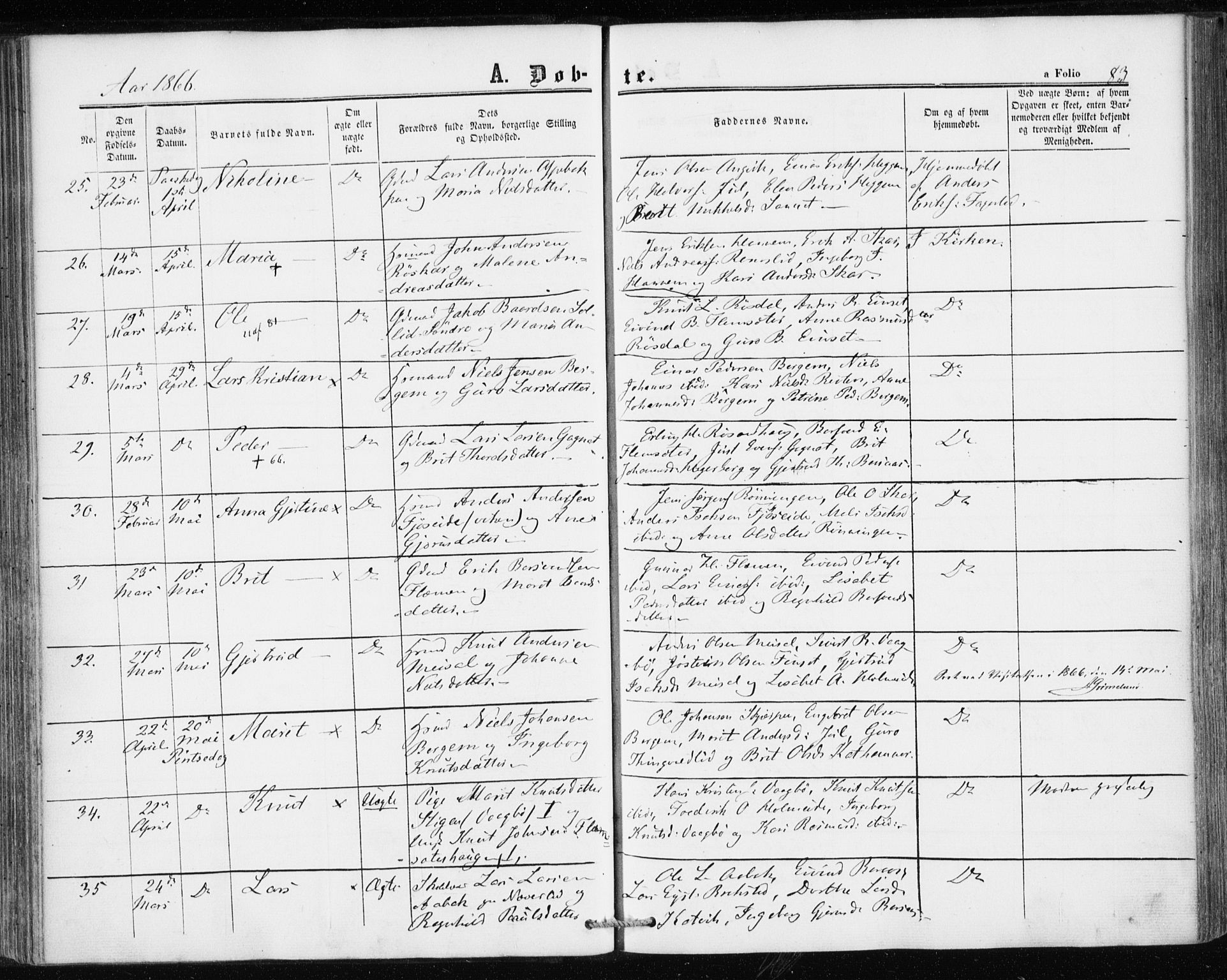 Ministerialprotokoller, klokkerbøker og fødselsregistre - Møre og Romsdal, AV/SAT-A-1454/586/L0985: Ministerialbok nr. 586A11, 1857-1866, s. 83