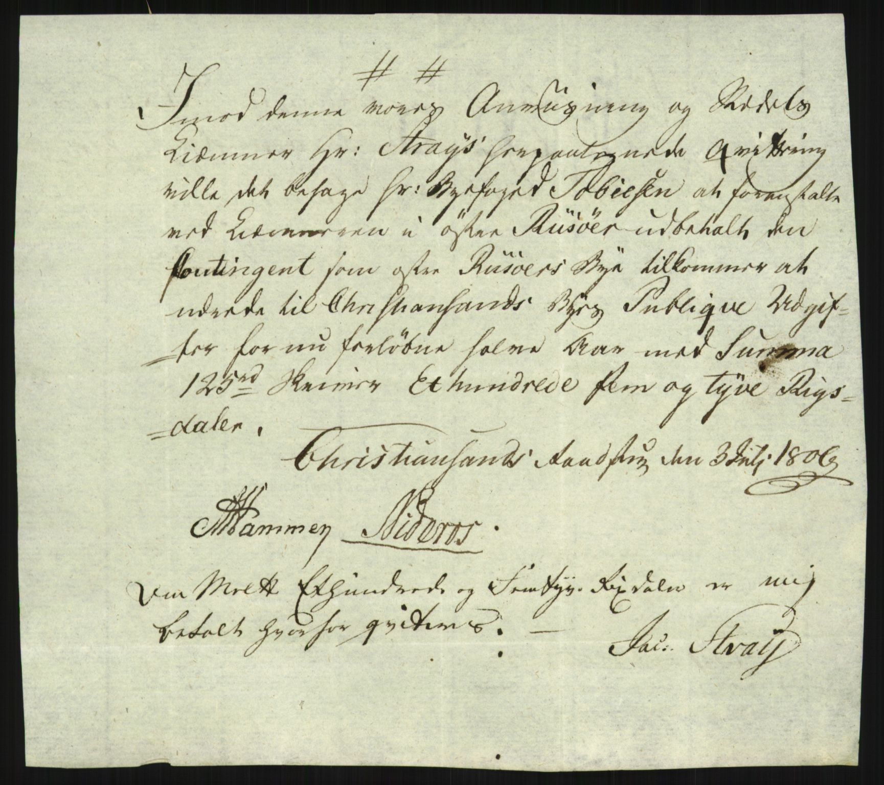 Danske Kanselli 1800-1814, AV/RA-EA-3024/K/Kk/Kka/Kkac/L0237: Kjøpstadregnskap Øster Risør, 1805-1810, s. 350