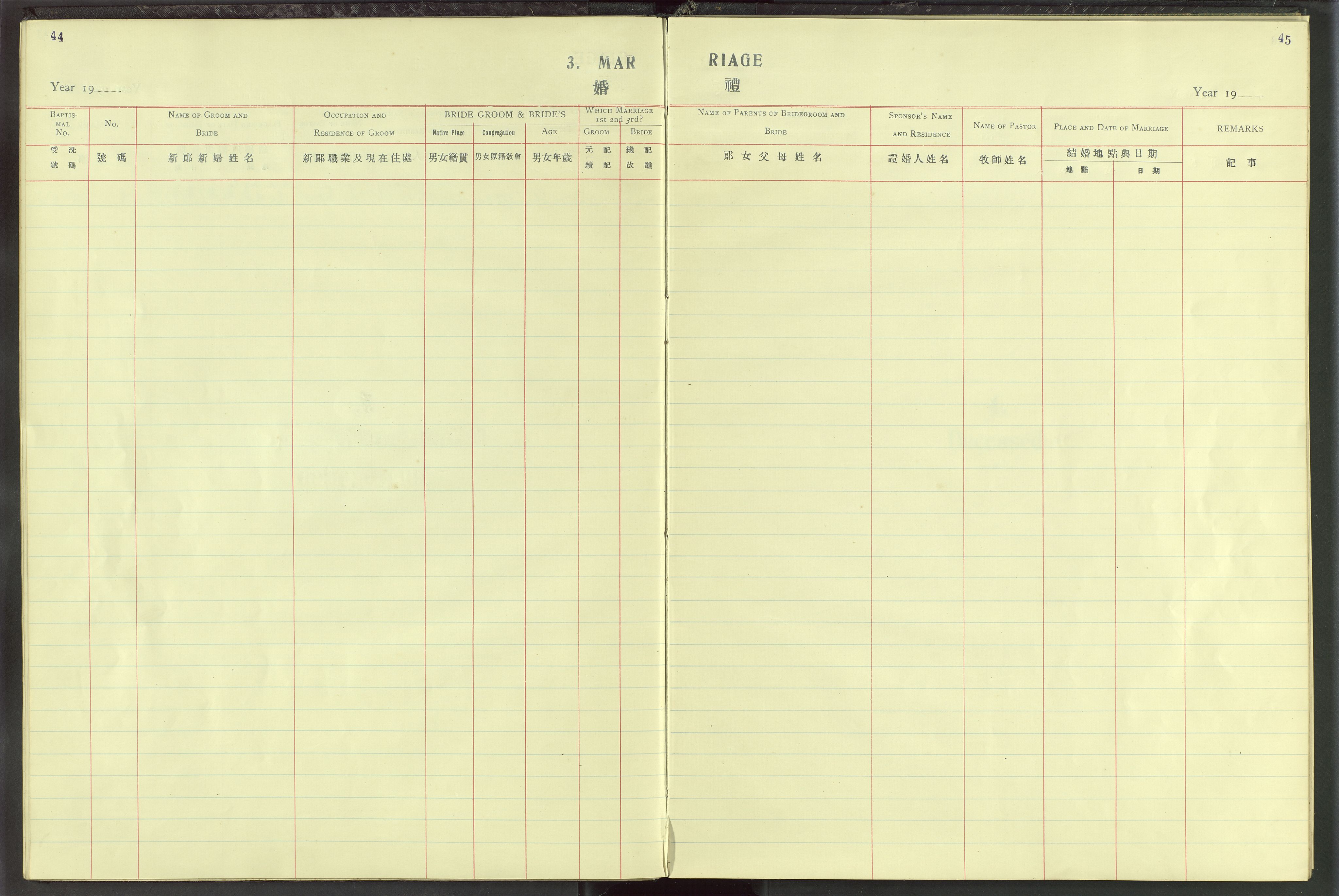 Det Norske Misjonsselskap - utland - Kina (Hunan), VID/MA-A-1065/Dm/L0022: Ministerialbok nr. 60, 1912-1948, s. 44-45
