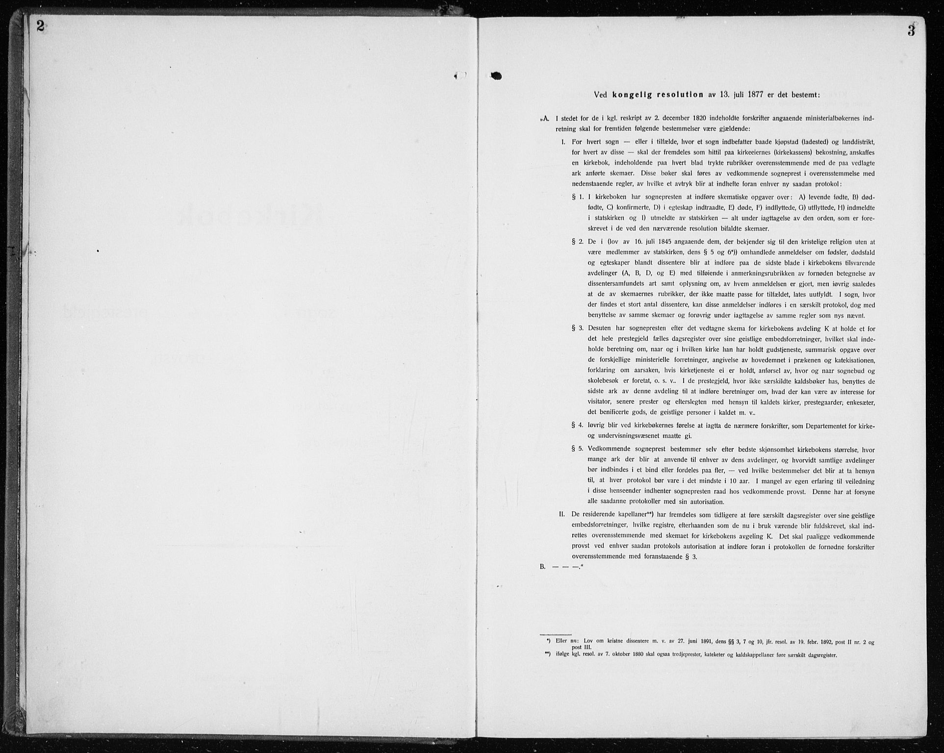 Årstad Sokneprestembete, SAB/A-79301/H/Hab/L0025: Klokkerbok nr. D 2, 1922-1940, s. 2-3