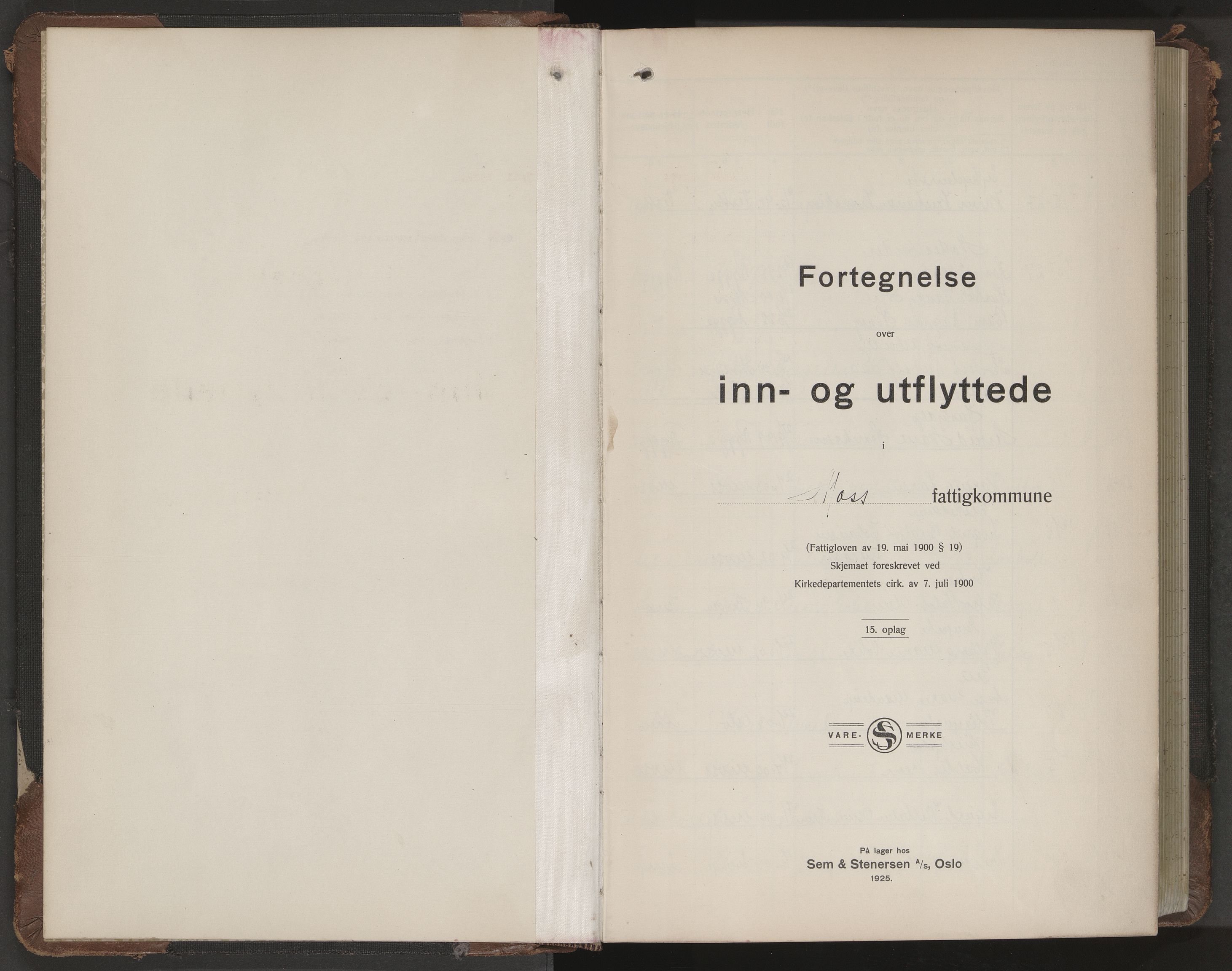 Moss folkeregister, AV/SAO-A-10020/J/L0006: Inn- og utflyttede i Moss fattigkommune, 1927-1936