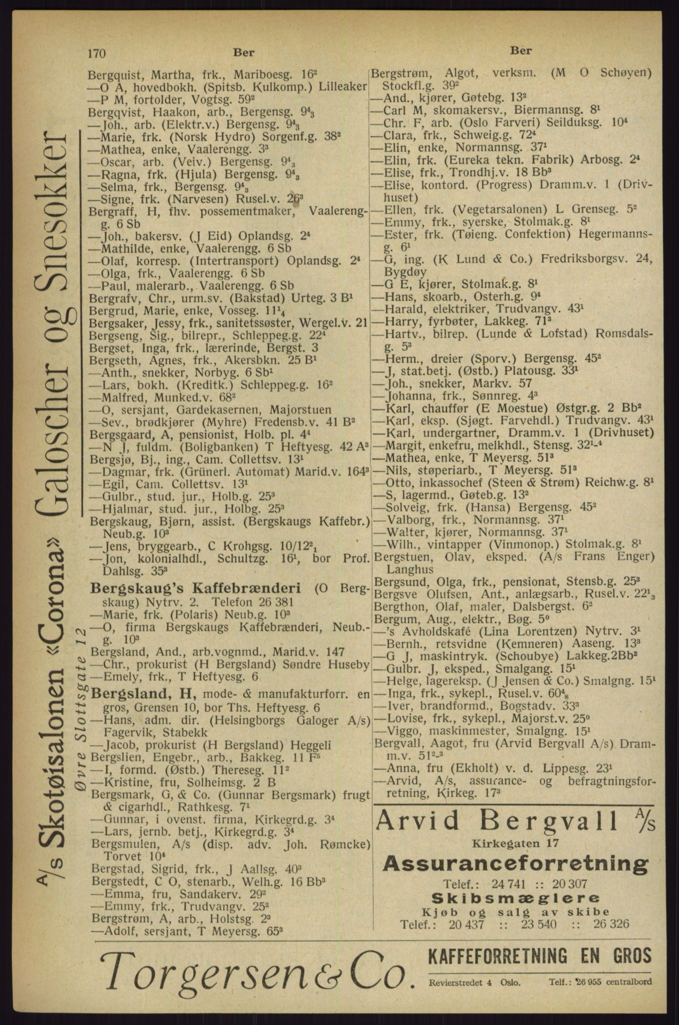 Kristiania/Oslo adressebok, PUBL/-, 1927, s. 170