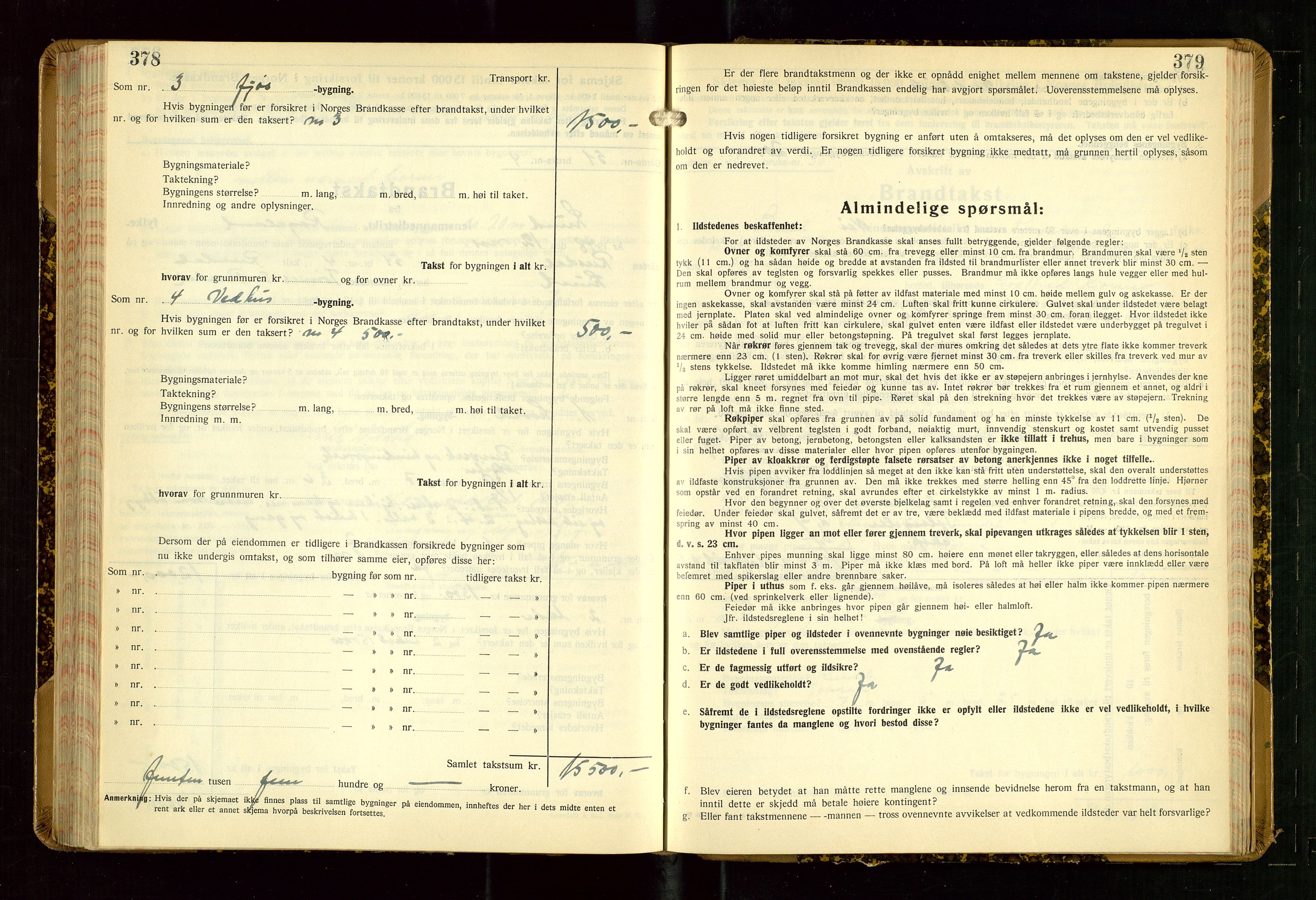 Lund lensmannskontor, AV/SAST-A-100303/Gob/L0006: "Brandtakstprotokoll", 1938-1951, s. 378-379