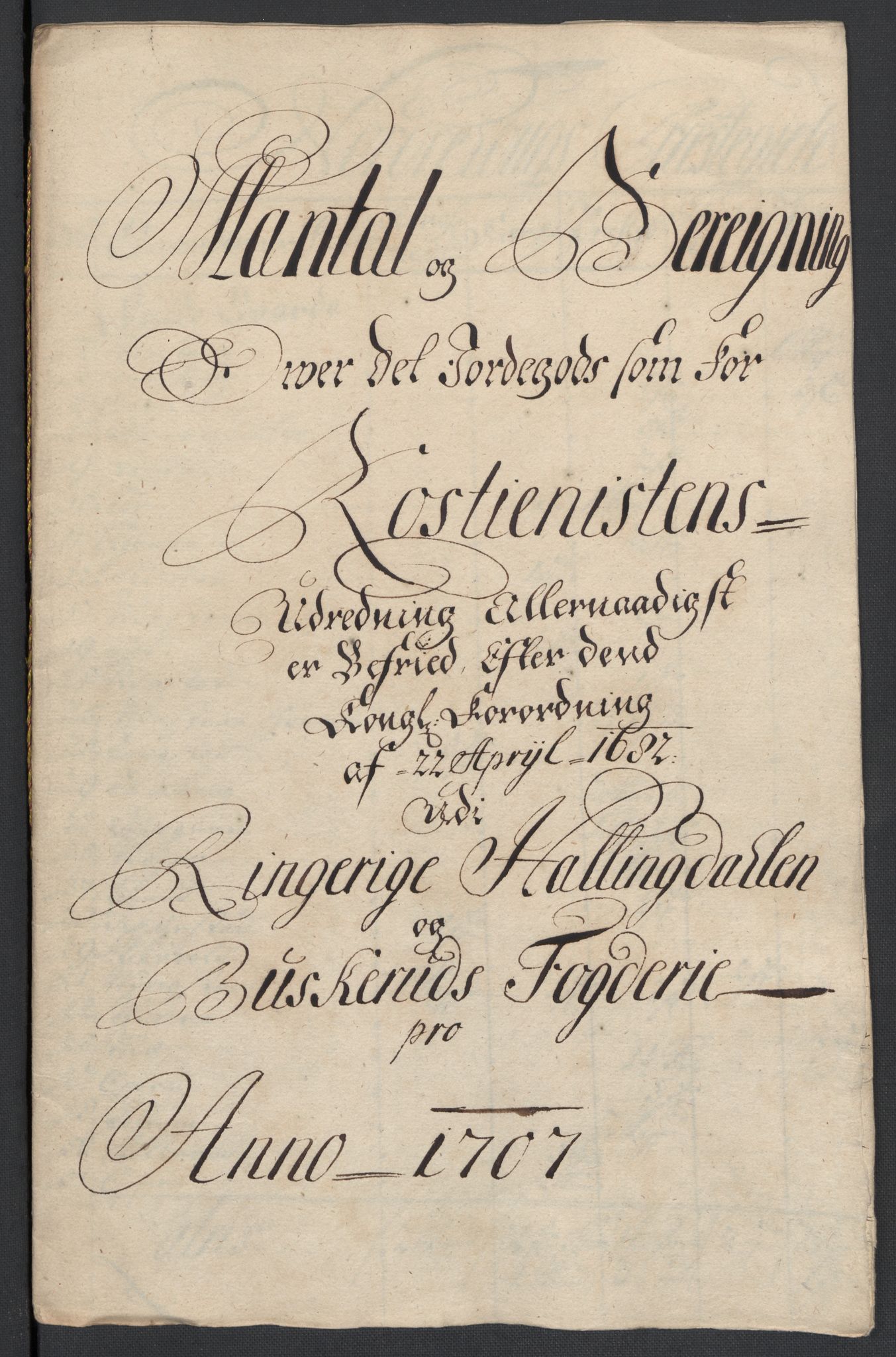 Rentekammeret inntil 1814, Reviderte regnskaper, Fogderegnskap, RA/EA-4092/R22/L1466: Fogderegnskap Ringerike, Hallingdal og Buskerud, 1707, s. 247