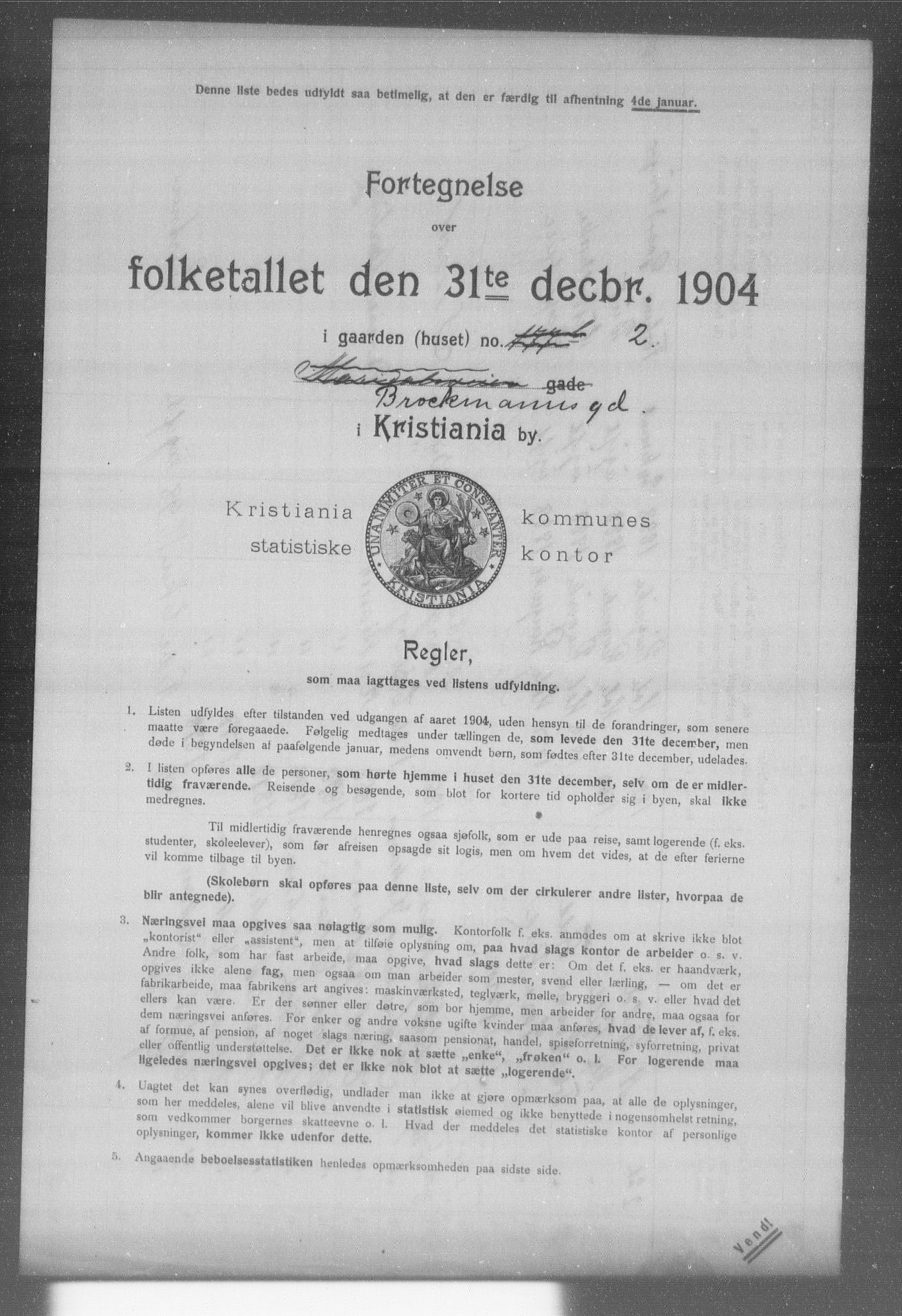 OBA, Kommunal folketelling 31.12.1904 for Kristiania kjøpstad, 1904, s. 2080