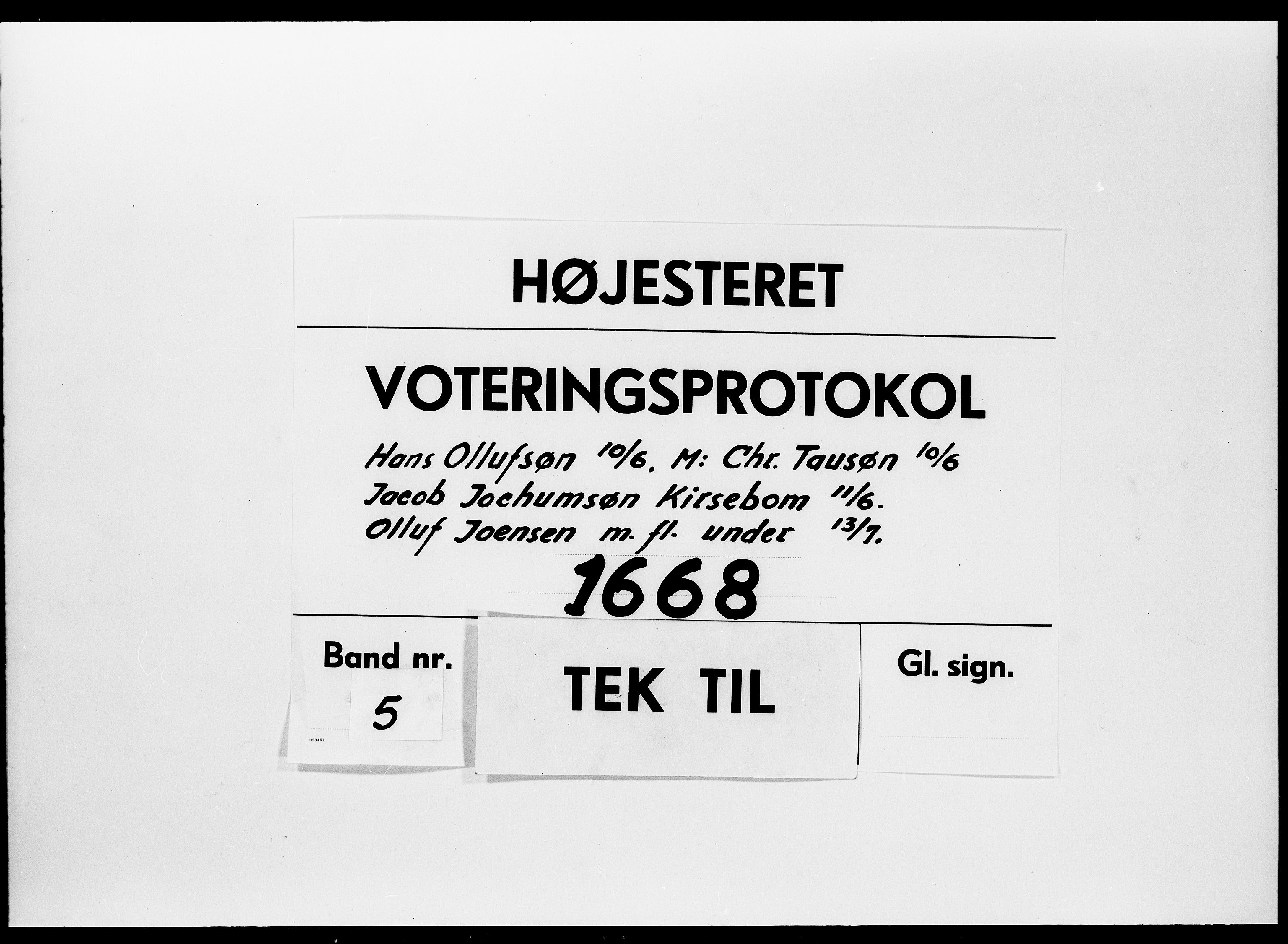 Højesteret, DRA/A-0009, 1668