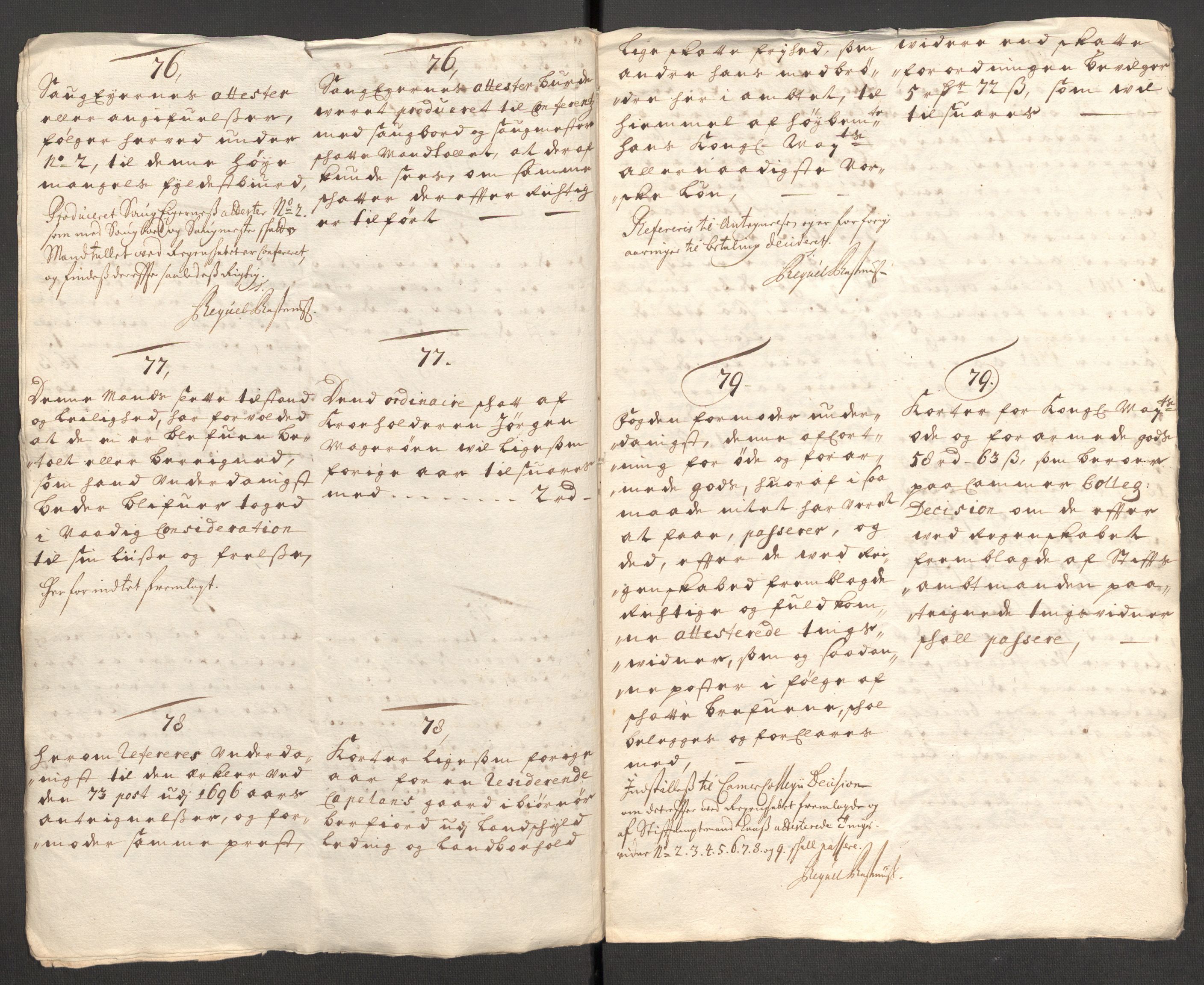 Rentekammeret inntil 1814, Reviderte regnskaper, Fogderegnskap, RA/EA-4092/R57/L3852: Fogderegnskap Fosen, 1697, s. 196
