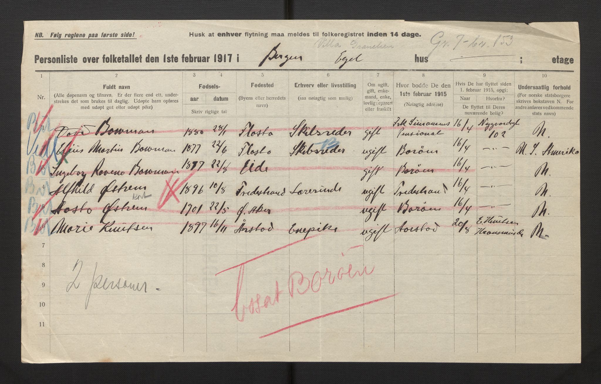 SAB, Kommunal folketelling 1917 for Bergen kjøpstad, 1917, s. 49326