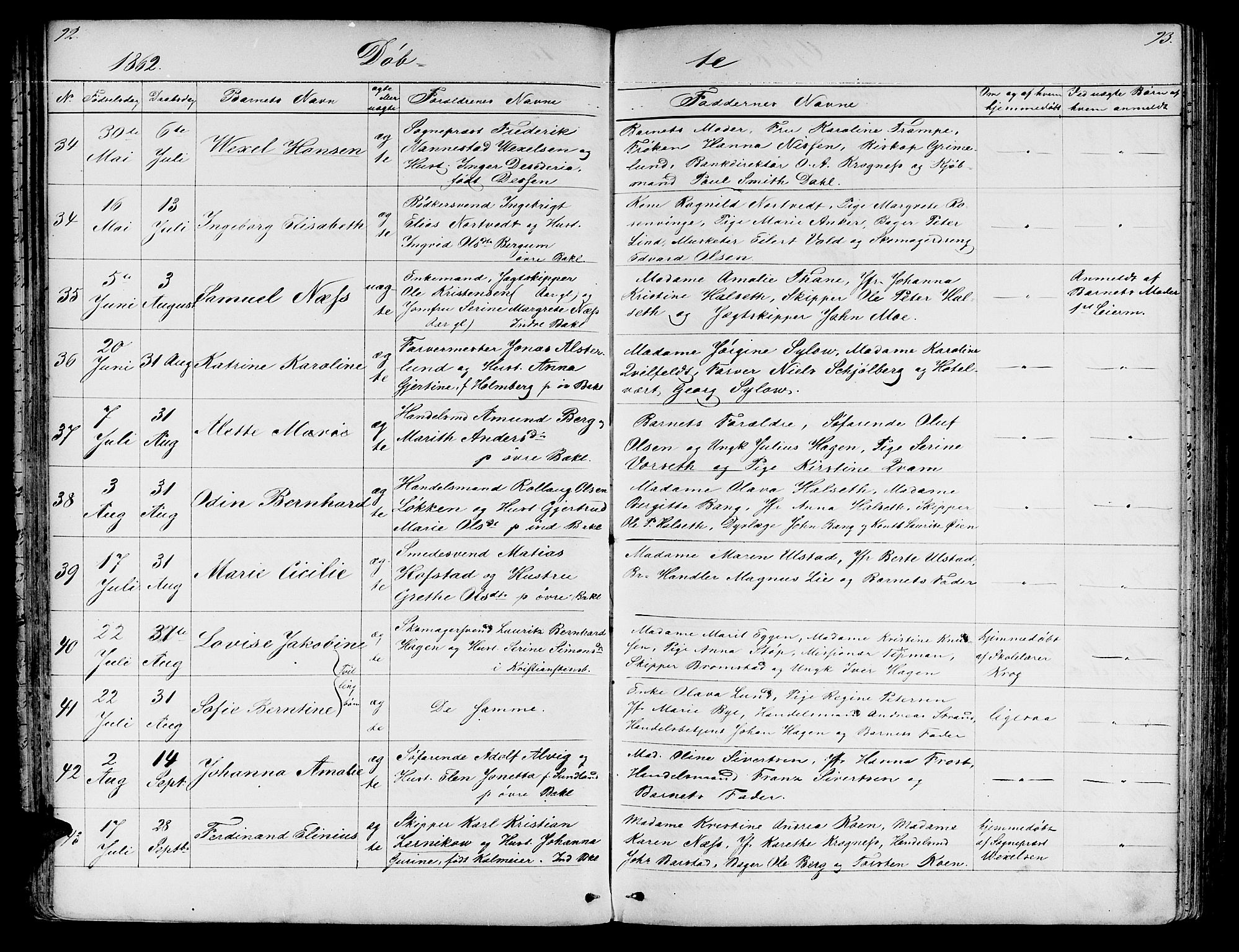 Ministerialprotokoller, klokkerbøker og fødselsregistre - Sør-Trøndelag, SAT/A-1456/604/L0219: Klokkerbok nr. 604C02, 1851-1869, s. 92-93
