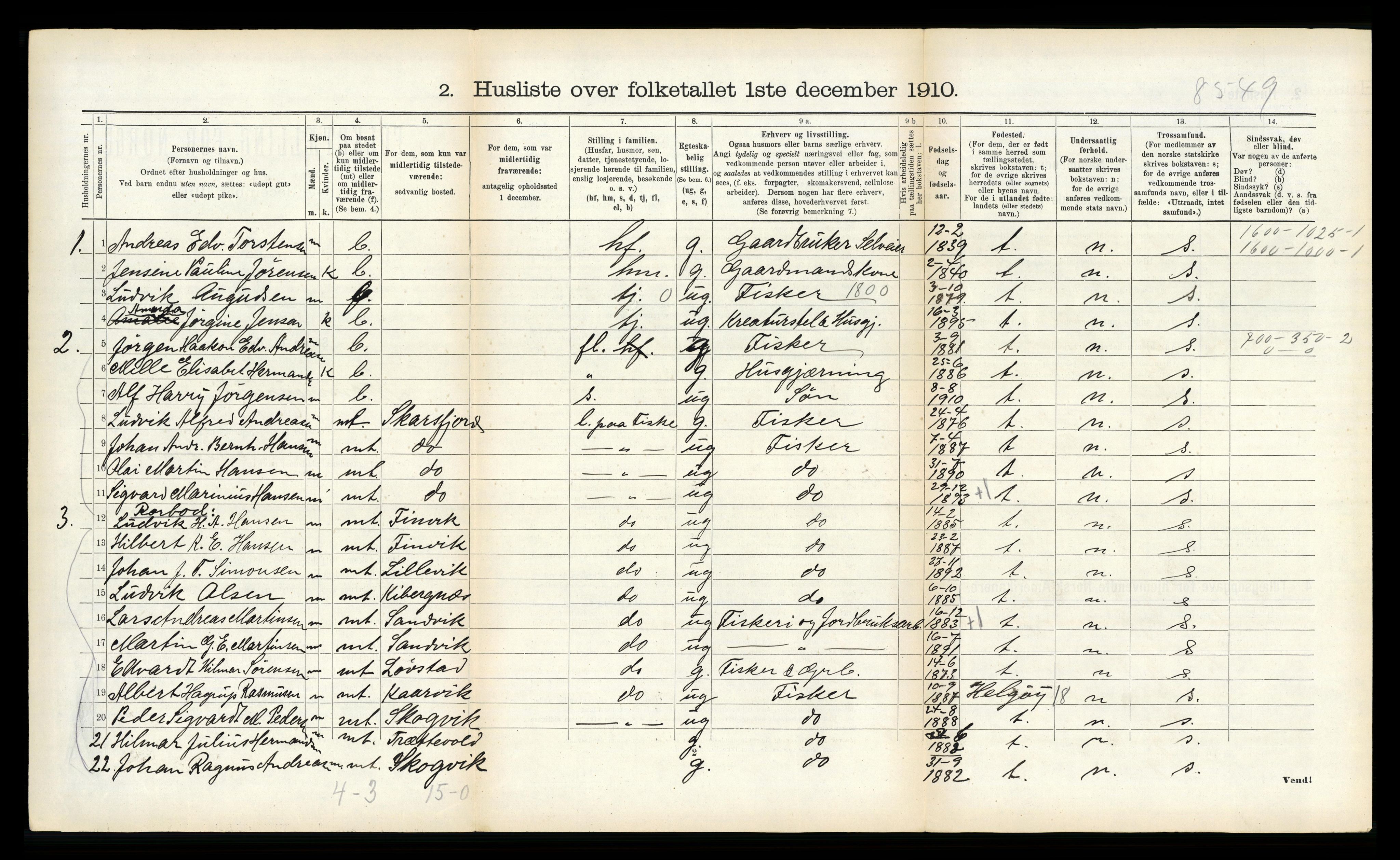 RA, Folketelling 1910 for 1934 Tromsøysund herred, 1910, s. 1406