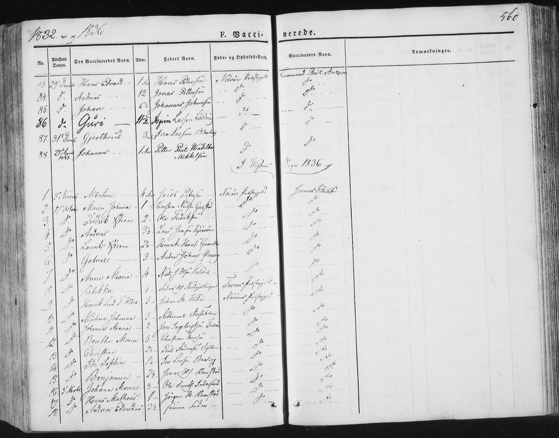 Ministerialprotokoller, klokkerbøker og fødselsregistre - Nord-Trøndelag, SAT/A-1458/784/L0669: Ministerialbok nr. 784A04, 1829-1859, s. 560